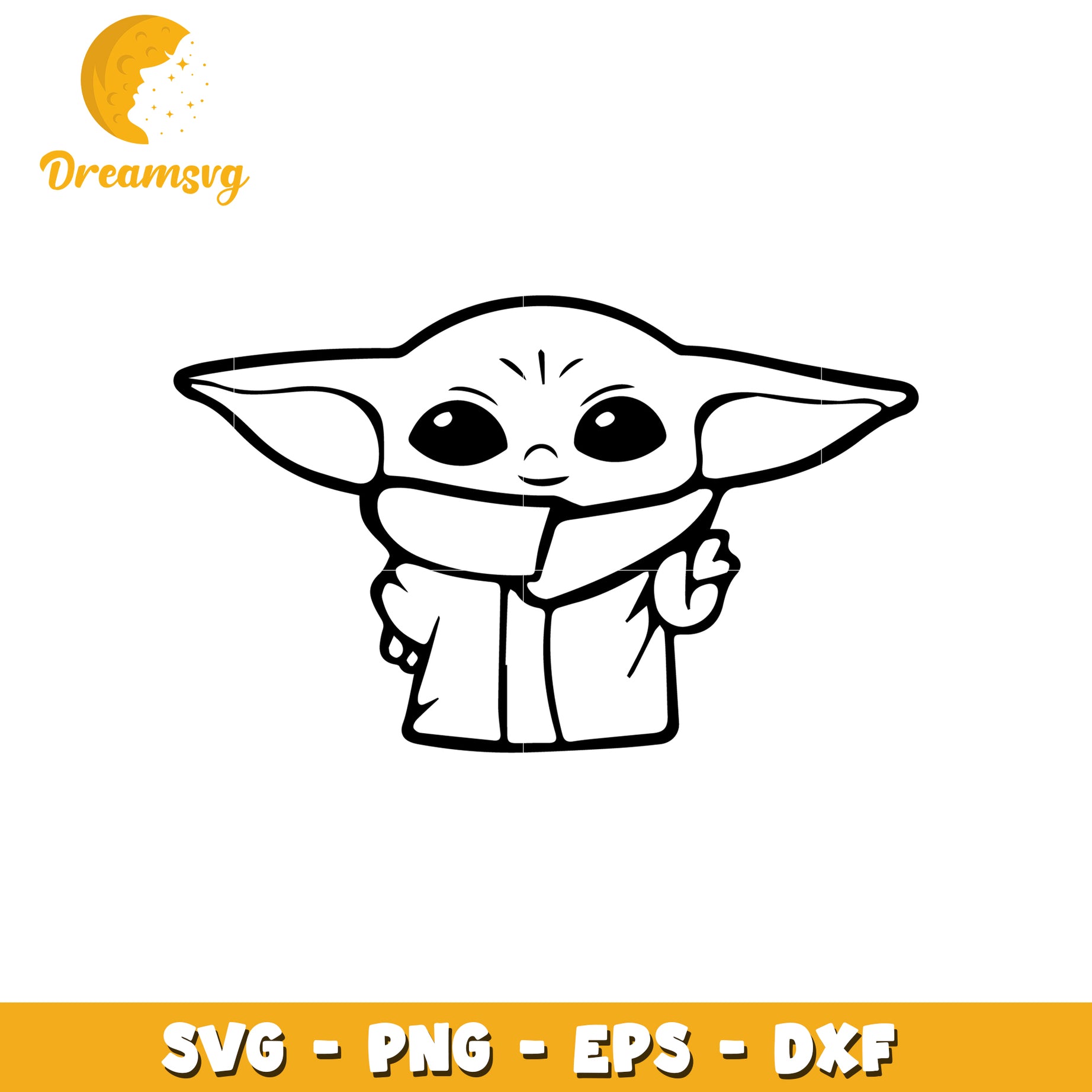 Baby Yoda SVG PNG EPS DXF Cut File