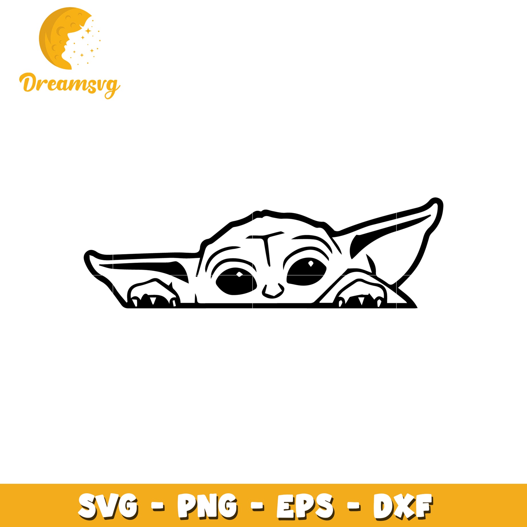 Baby Yoda SVG Peeking PNG EPS DXF