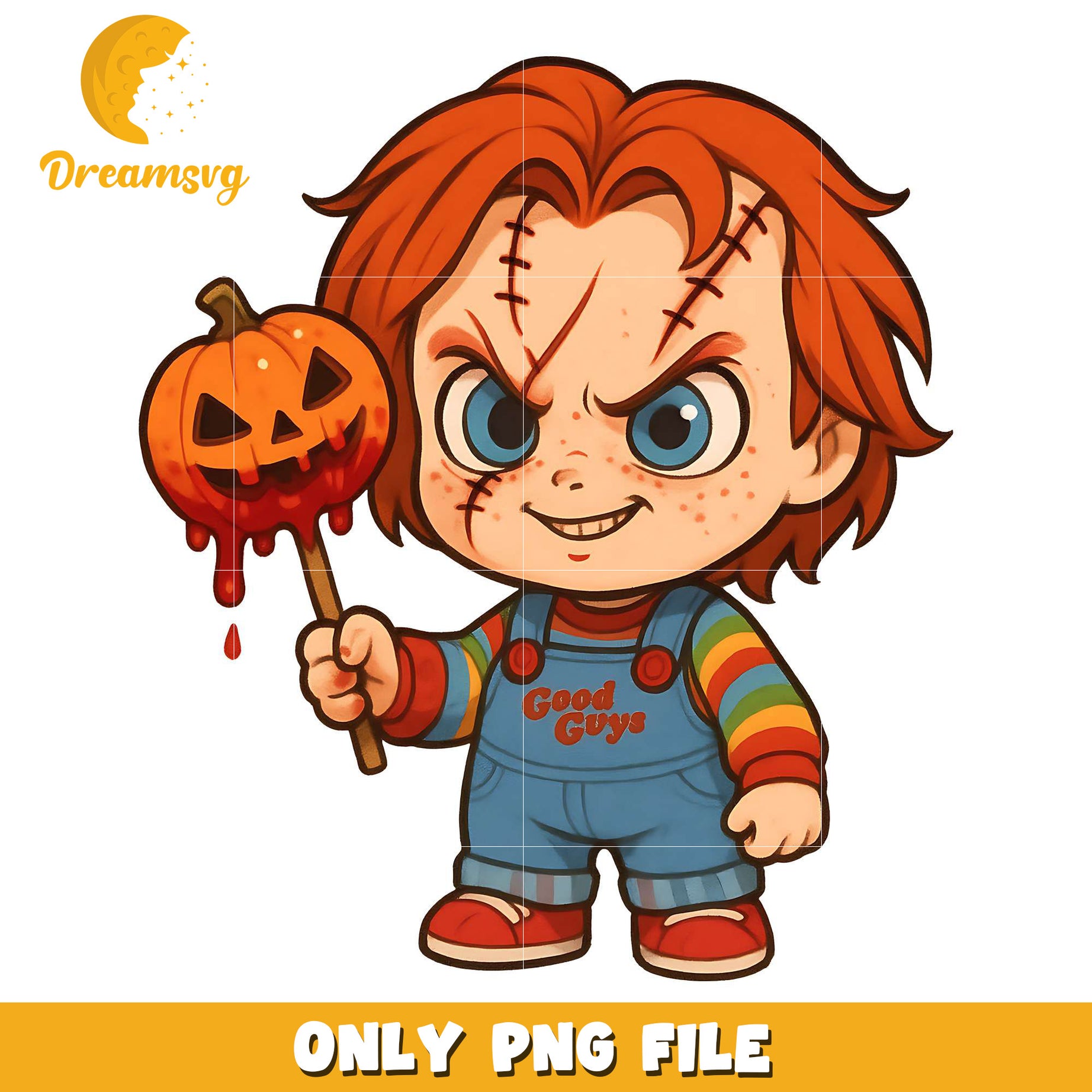 Baby chucky png, trick oe treat png, halloween era png