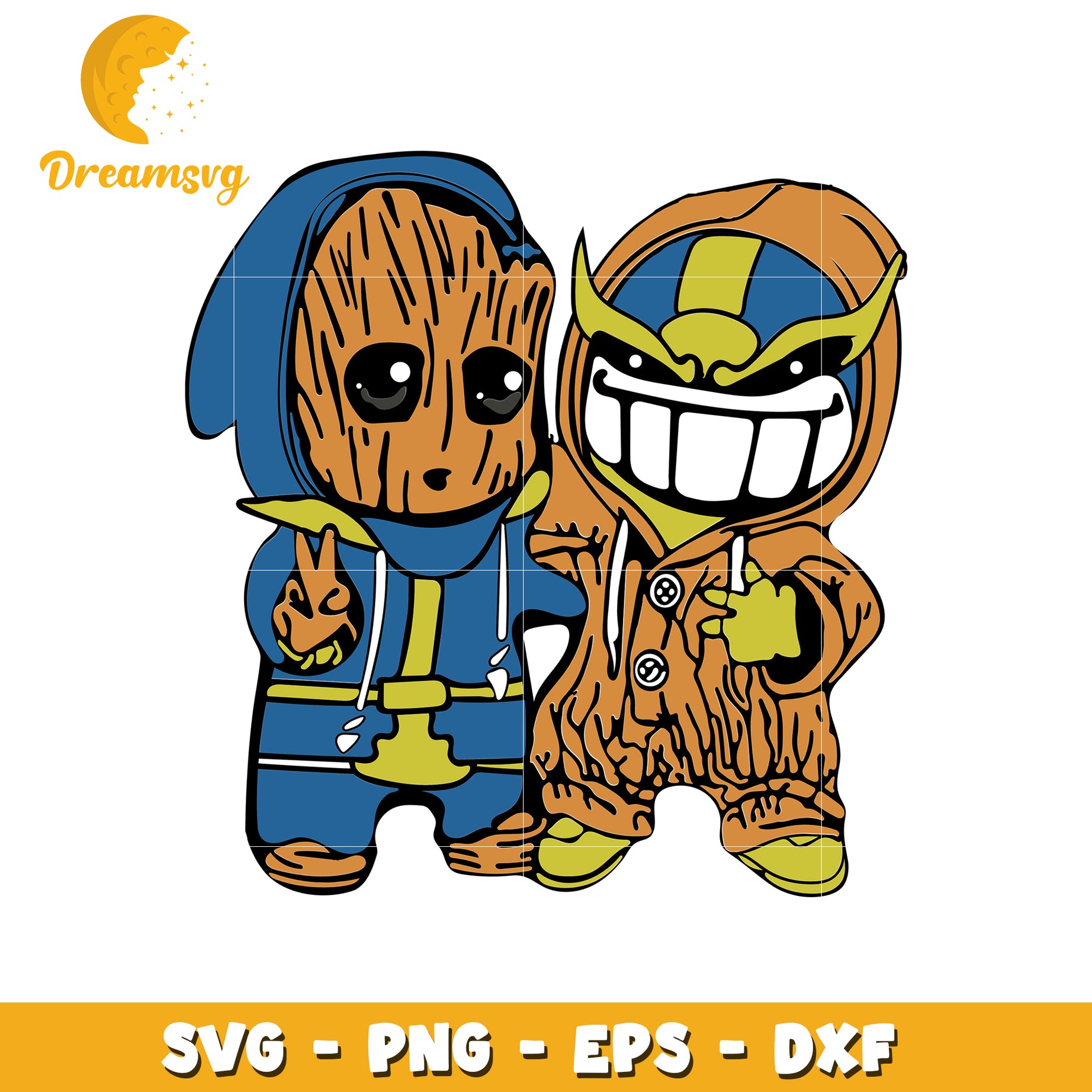 Baby groot and thanos svg, disney cartoons svg, mickey mouse svg