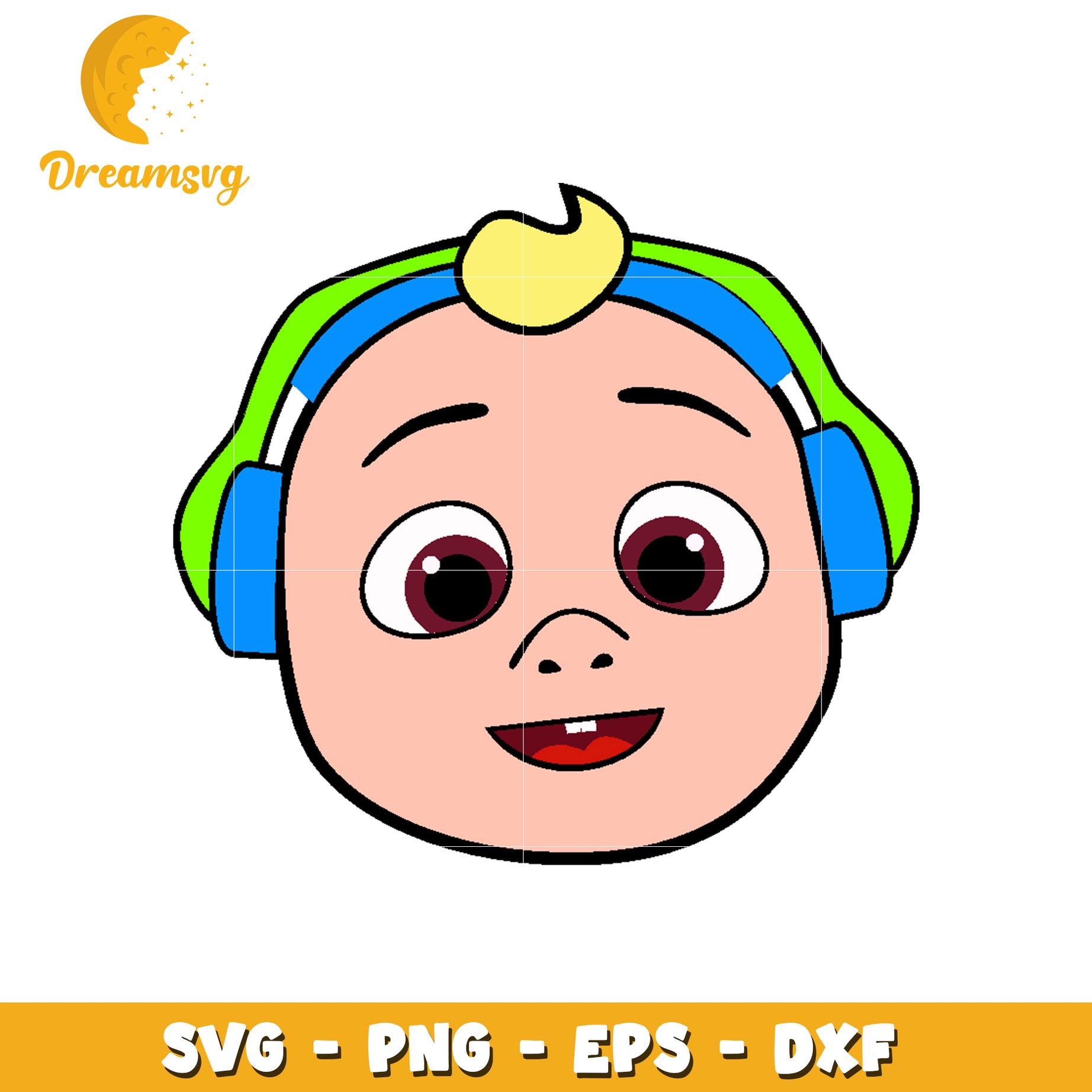 Baby in Headphones SVG PNG EPS DXF