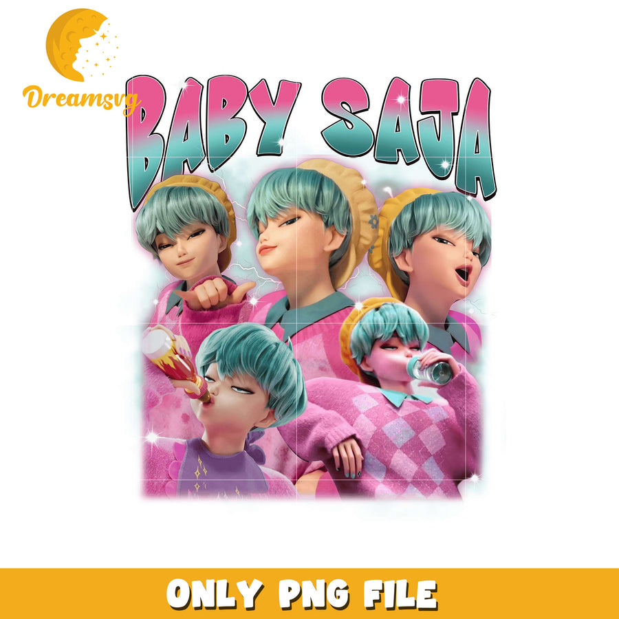 Baby saja design png, kpop bands​ png, cyberpunk boys png