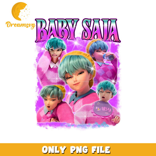 Baby saja png, cartoon fighter png, kpop hero team png