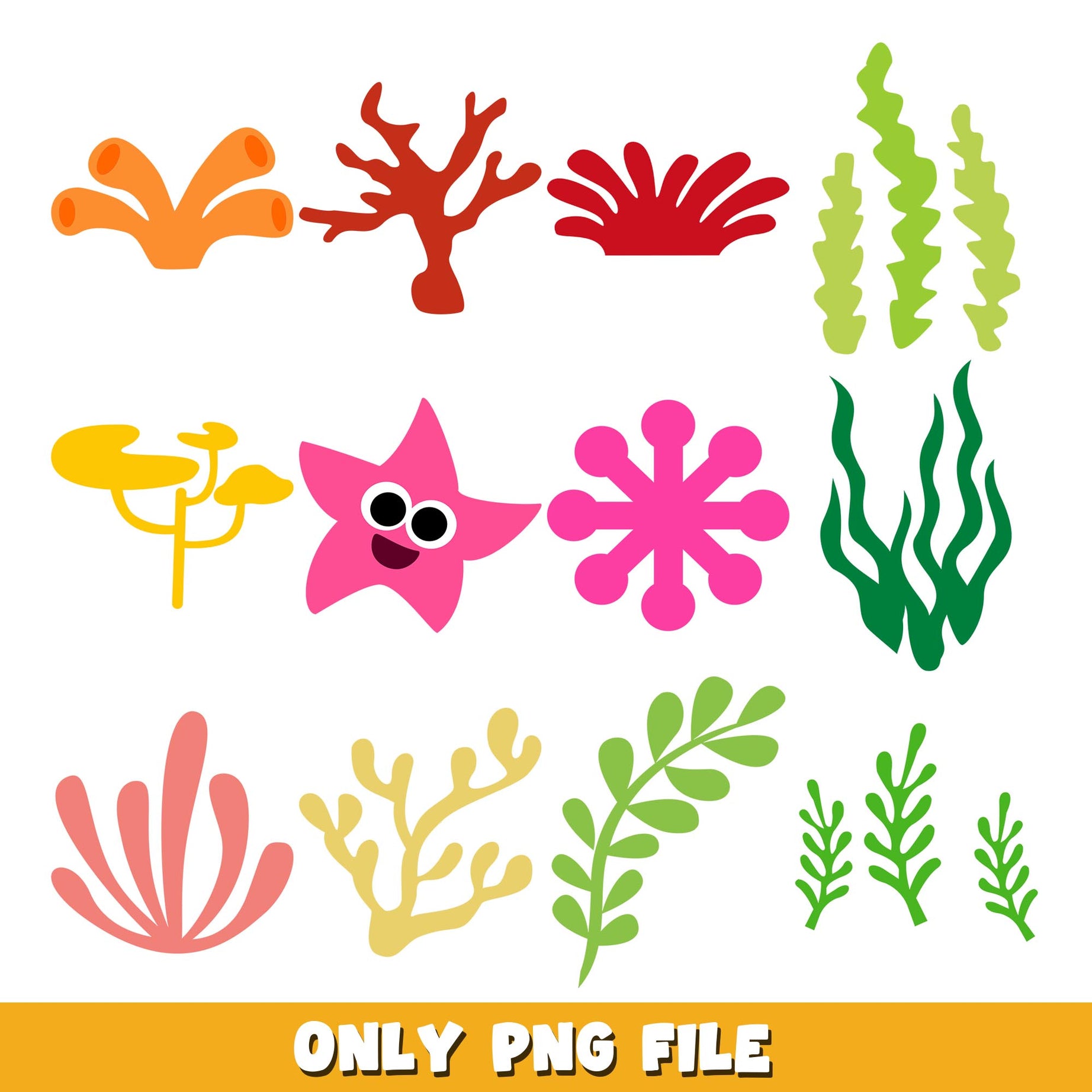 Baby shark Seaweed png, Baby Shark bundle png, cartoon png  