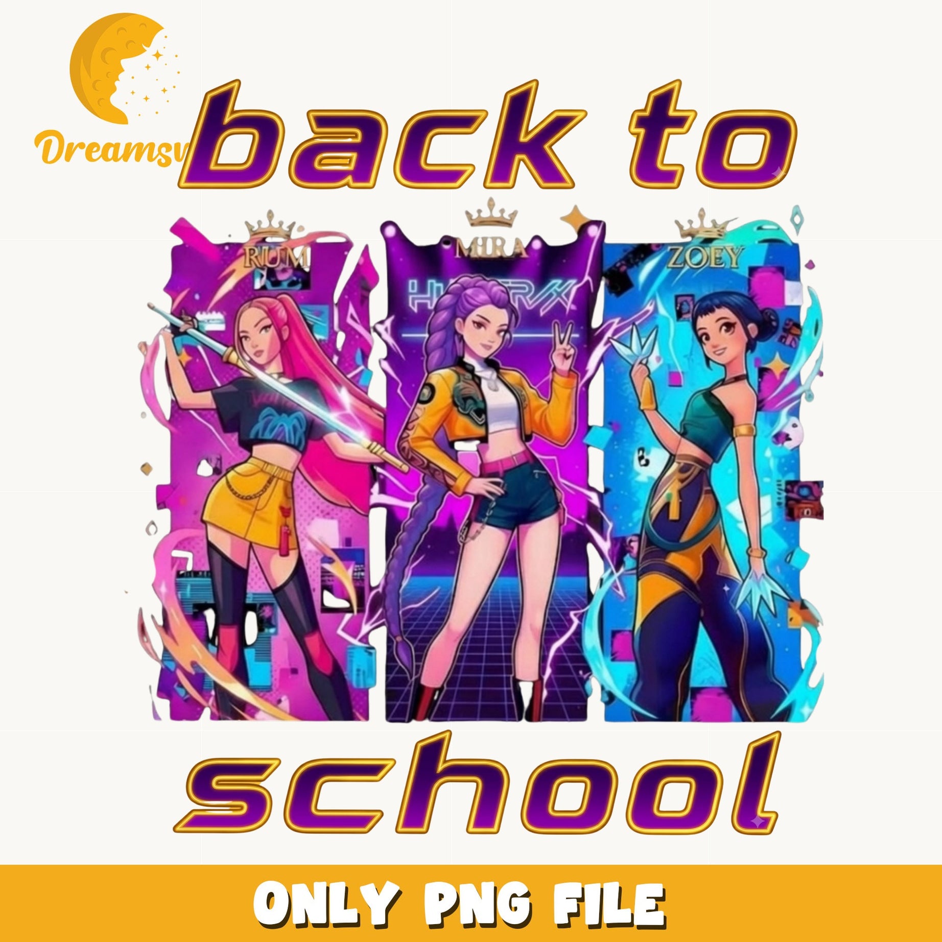 Back To School Girls PNG, Anime Girl Bundle PNG, School PNG