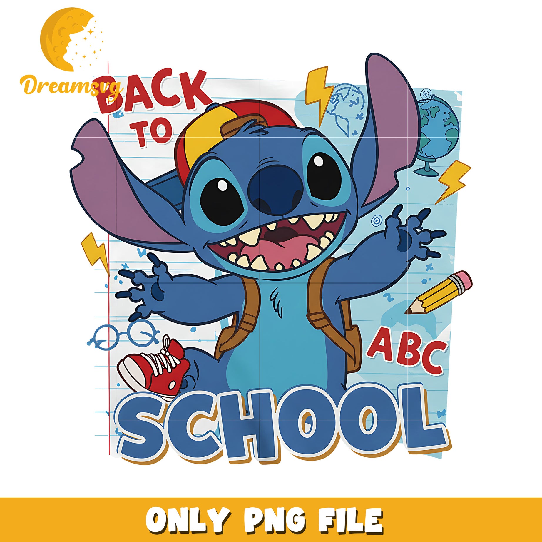 Back to school stitch png, disney stitch png, lilo and stitch png