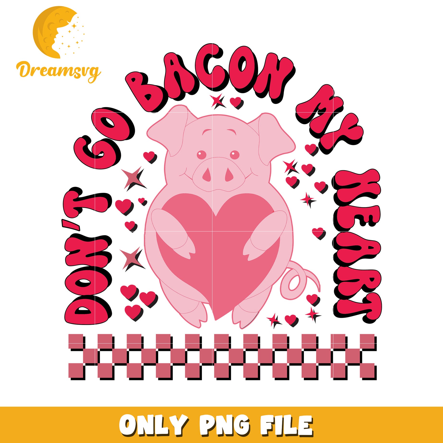 Bacon My Heart Pig PNG Design