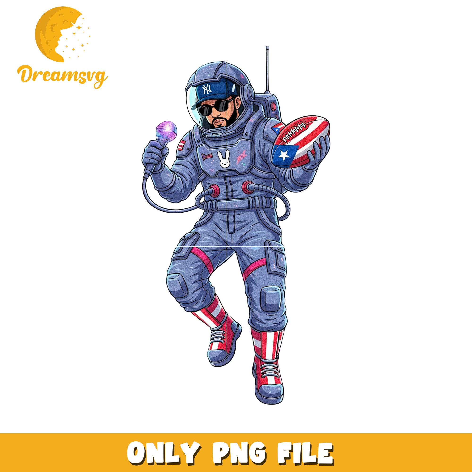 Bad bunny astronaut png, puerto rico png, sports logo png