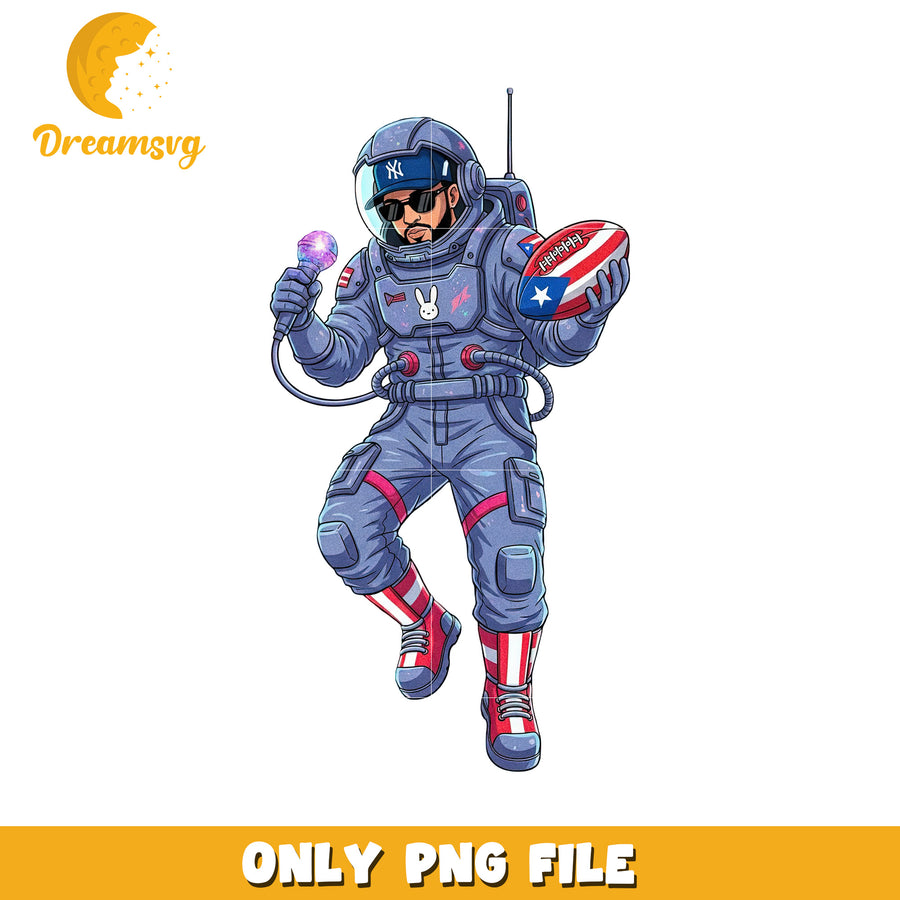 Bad bunny astronaut png, puerto rico png, sports logo png