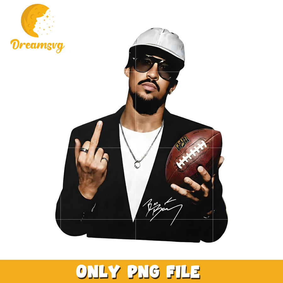 Bad bunny benito bowl png, nfl streetwear png, latino sports png
