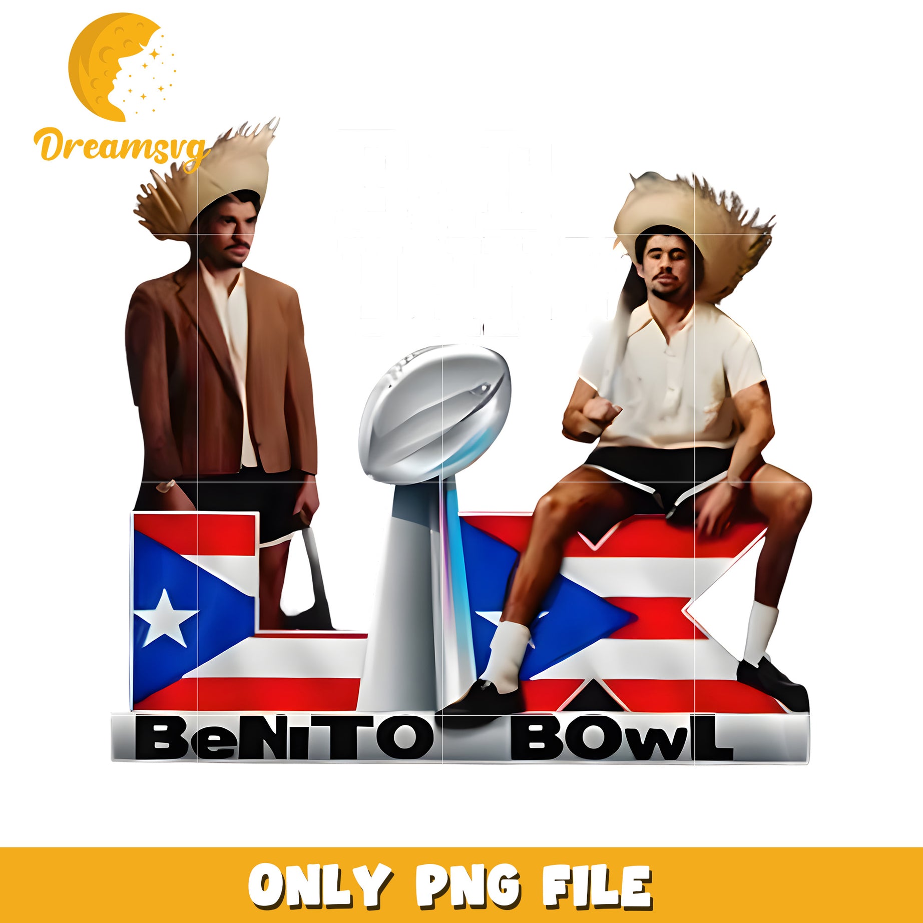 Badbunny benito png, benito bowl png, island vibes png