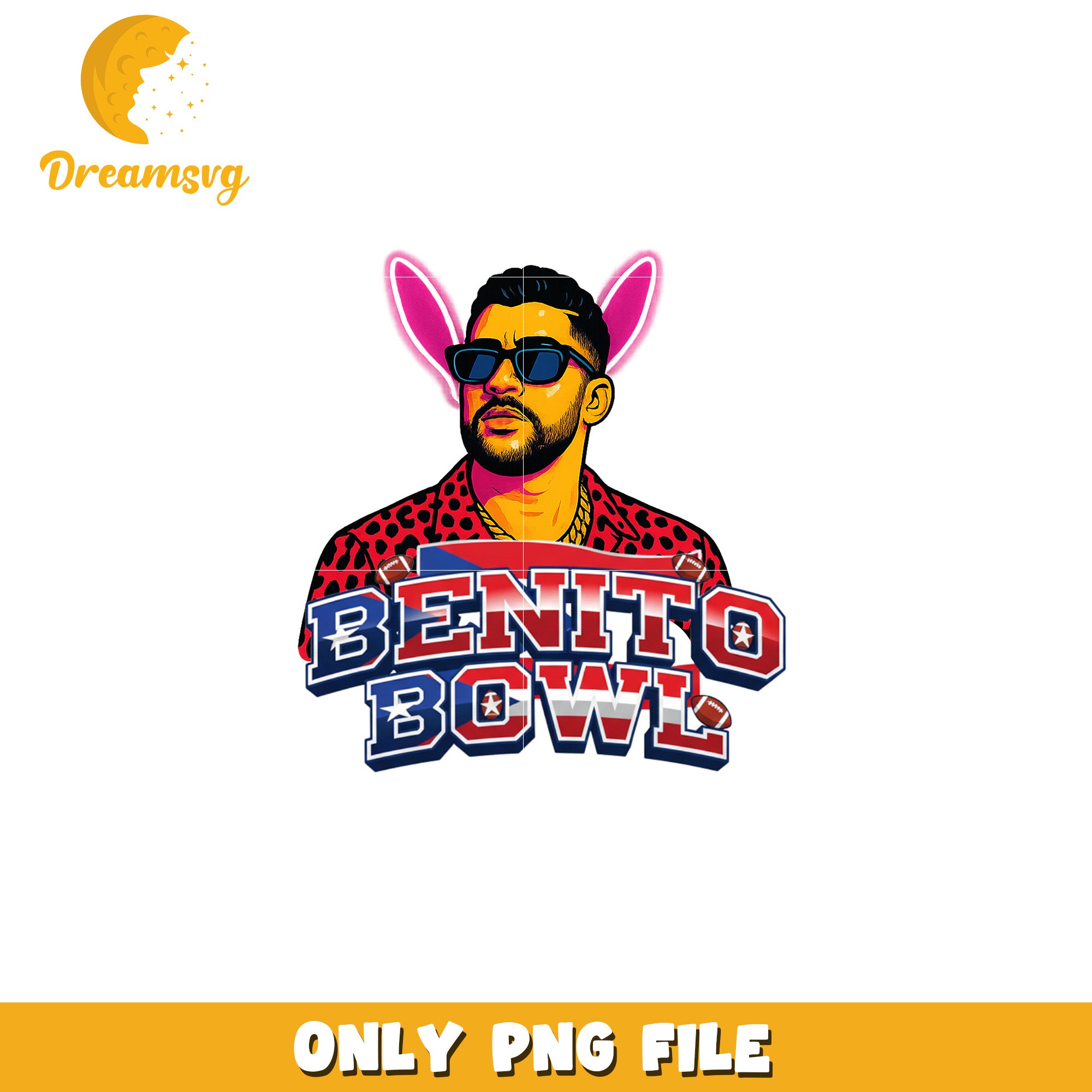 Bad bunny benito png, benito bowl png, nfl fan art png