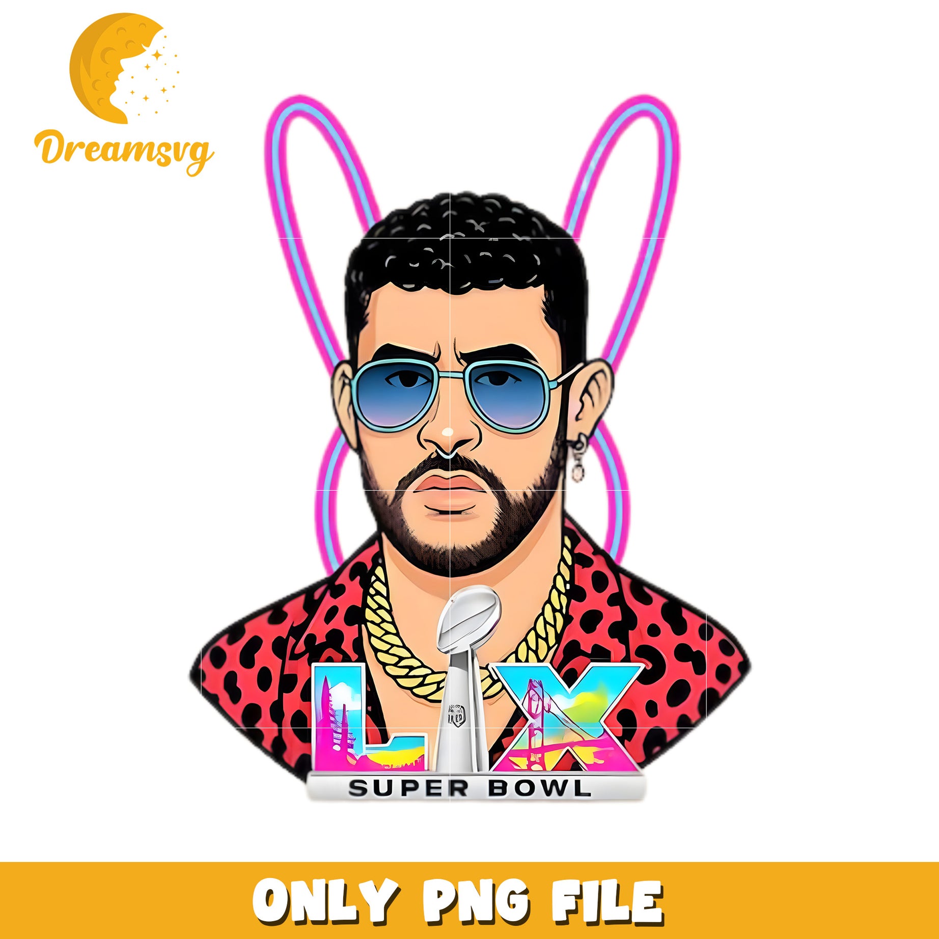 Bad bunny design png, benito bowl png, island vibes png