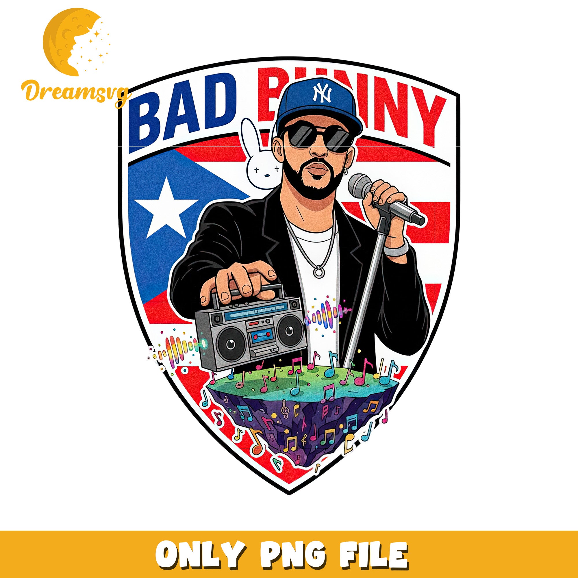 Bad bunny design png, super bowl design png, american rugby png