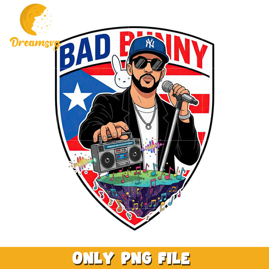 Bad bunny design png, super bowl design png, american rugby png