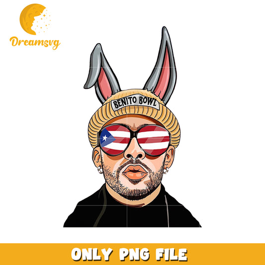 Bad bunny head png, bad bunny 2026 png, benito fan art png