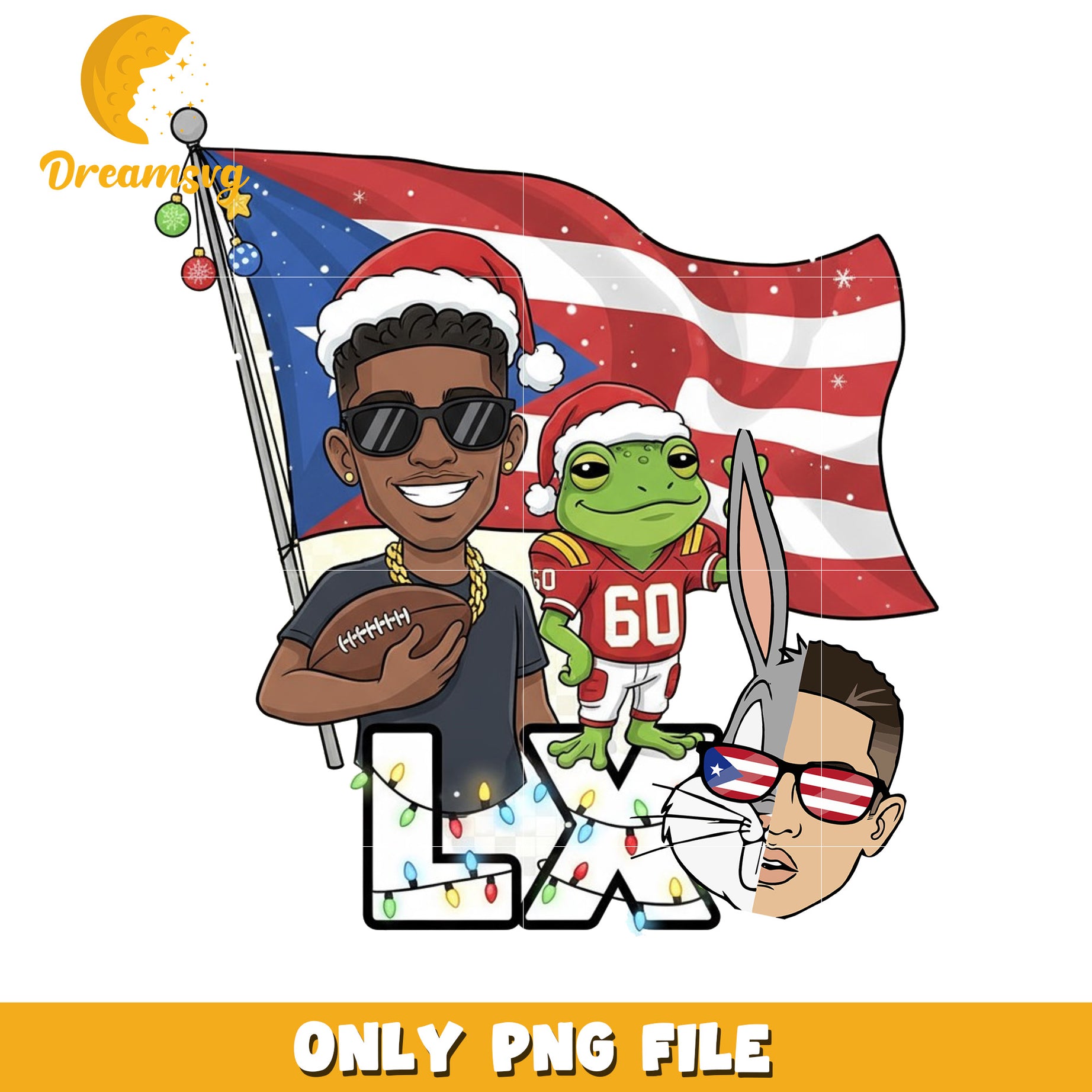 Bad bunny pueto rico flag png, super bowl lix png, bad bunny png
