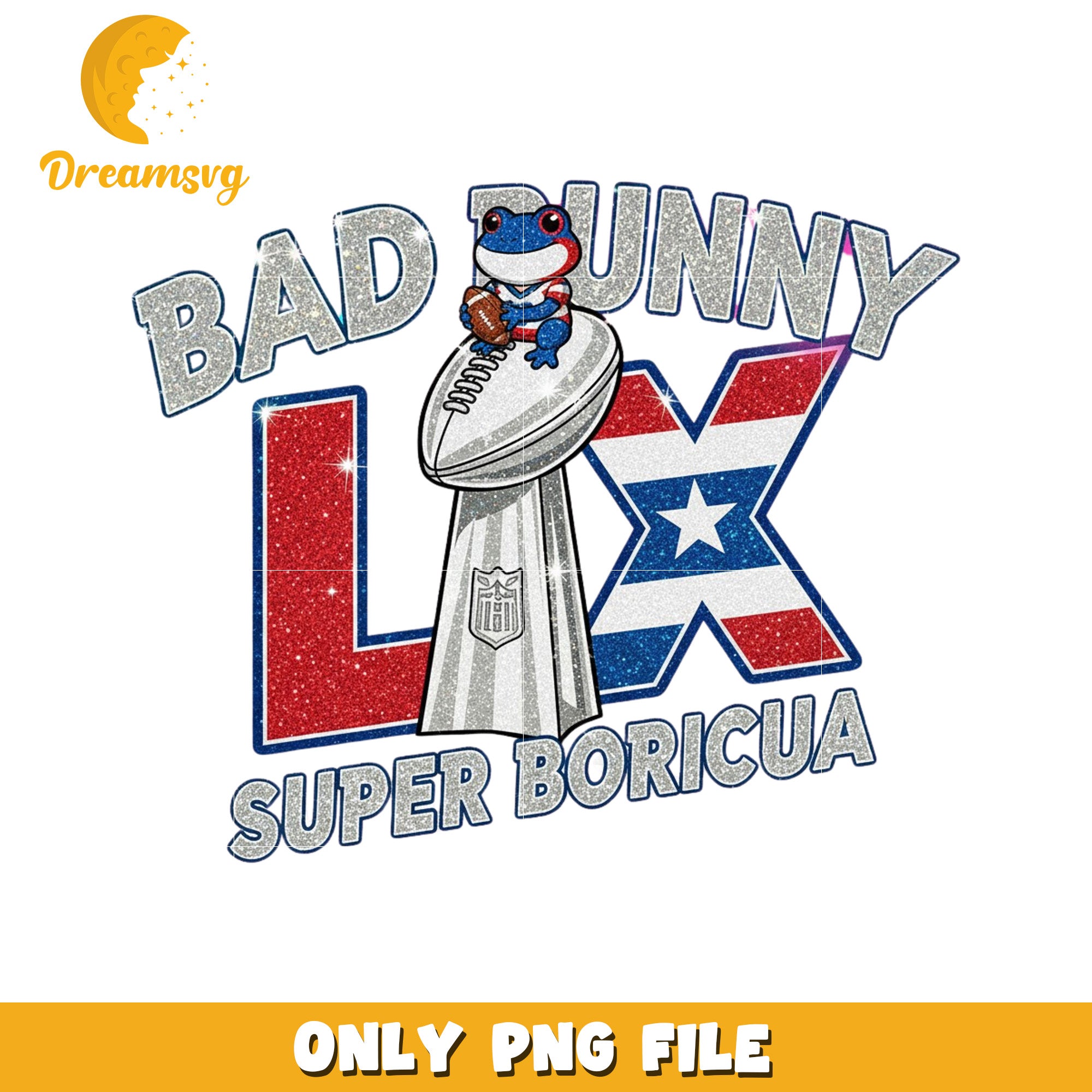 Bad bunny super boricua png, benito bowl png, american football png