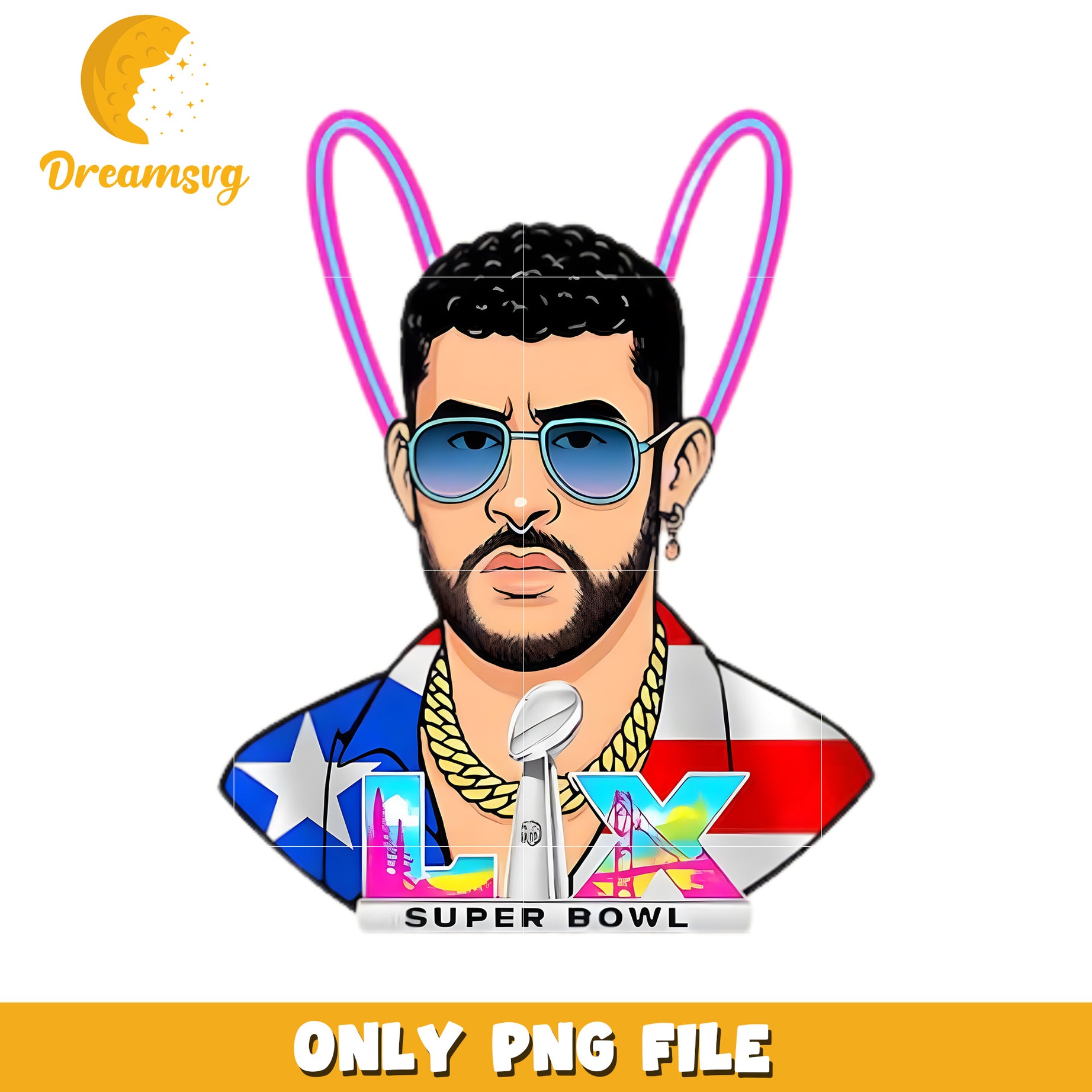 Bad bunny super bowl png, bad bunny vibes png, puerto rico artist​ png