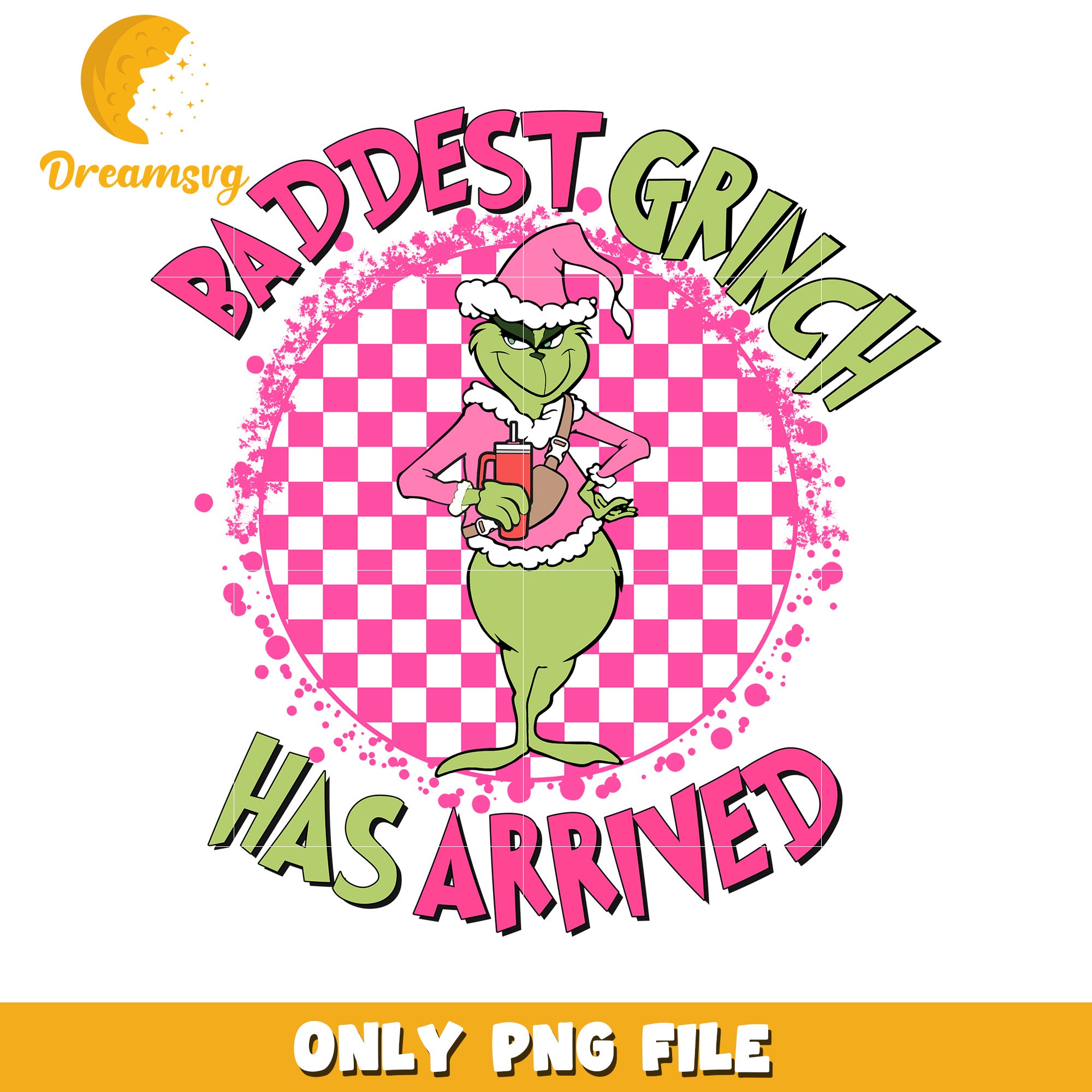 Baddest grinch png, christmas design​​​ png, knitted art png