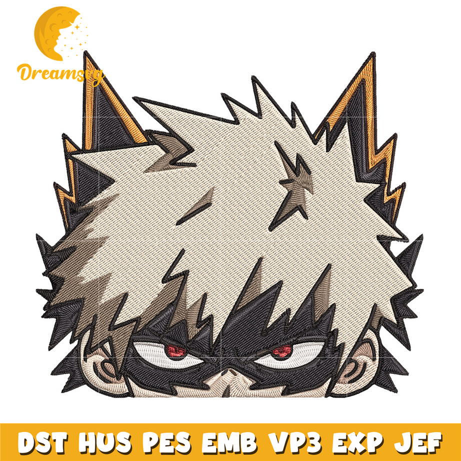 Bakugo Peeker Embroidery Design
