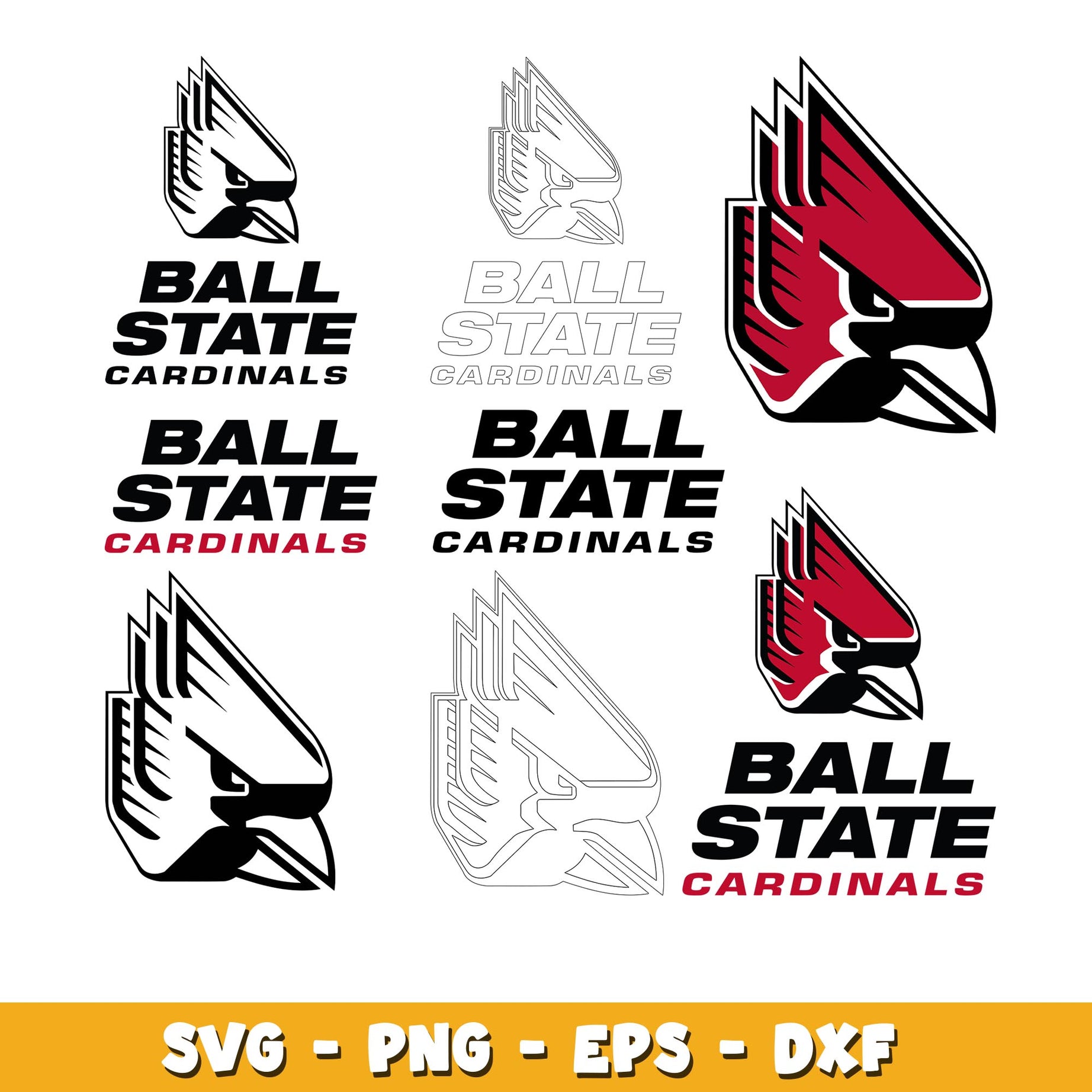 Bundle Logo Ball State Cardinals svg, Ball State Cardinals logo svg, ncaa svg 