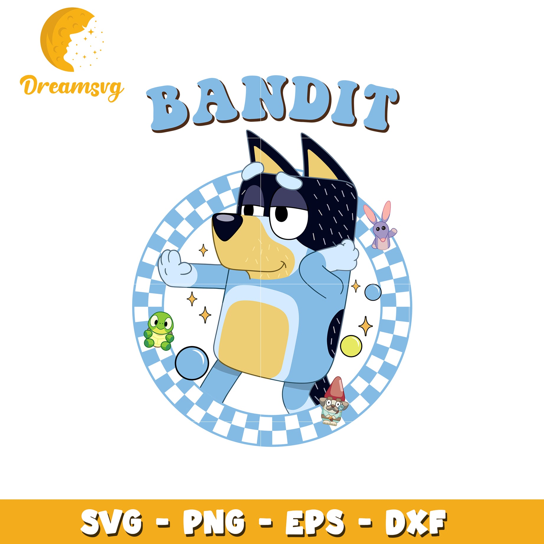 Bandit Bluey SVG Cut File PNG EPS DXF