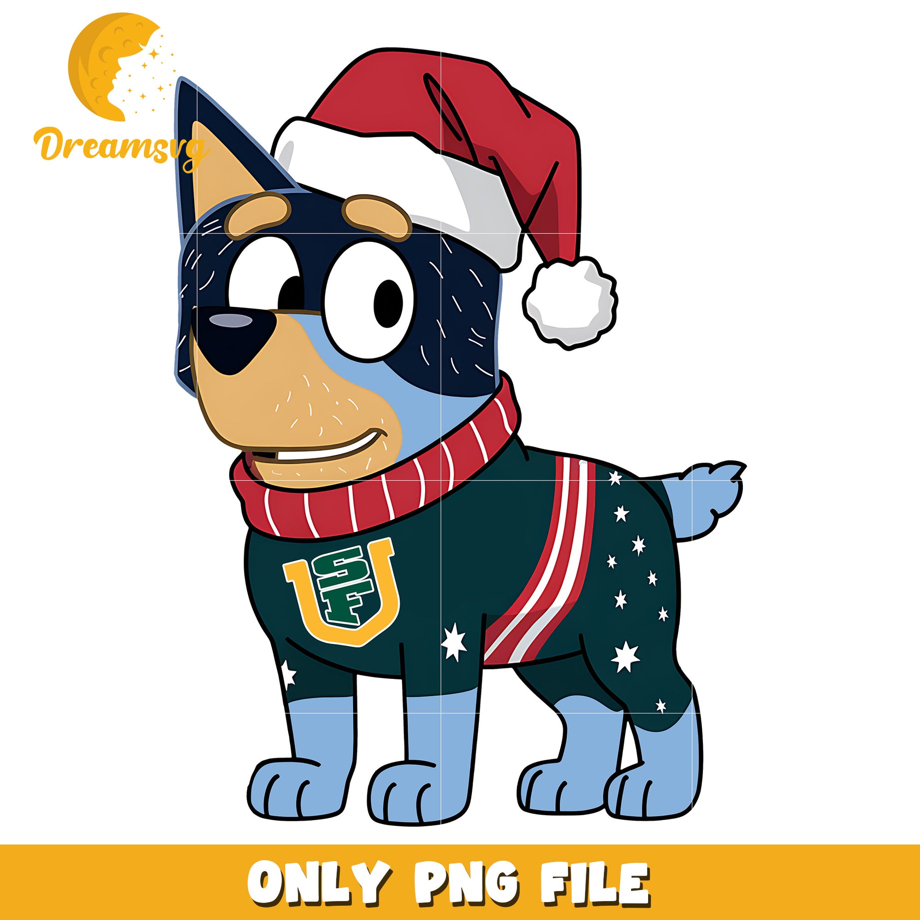 Bandit Heeler santa hat png, San Francisco Dons png, ncaa png