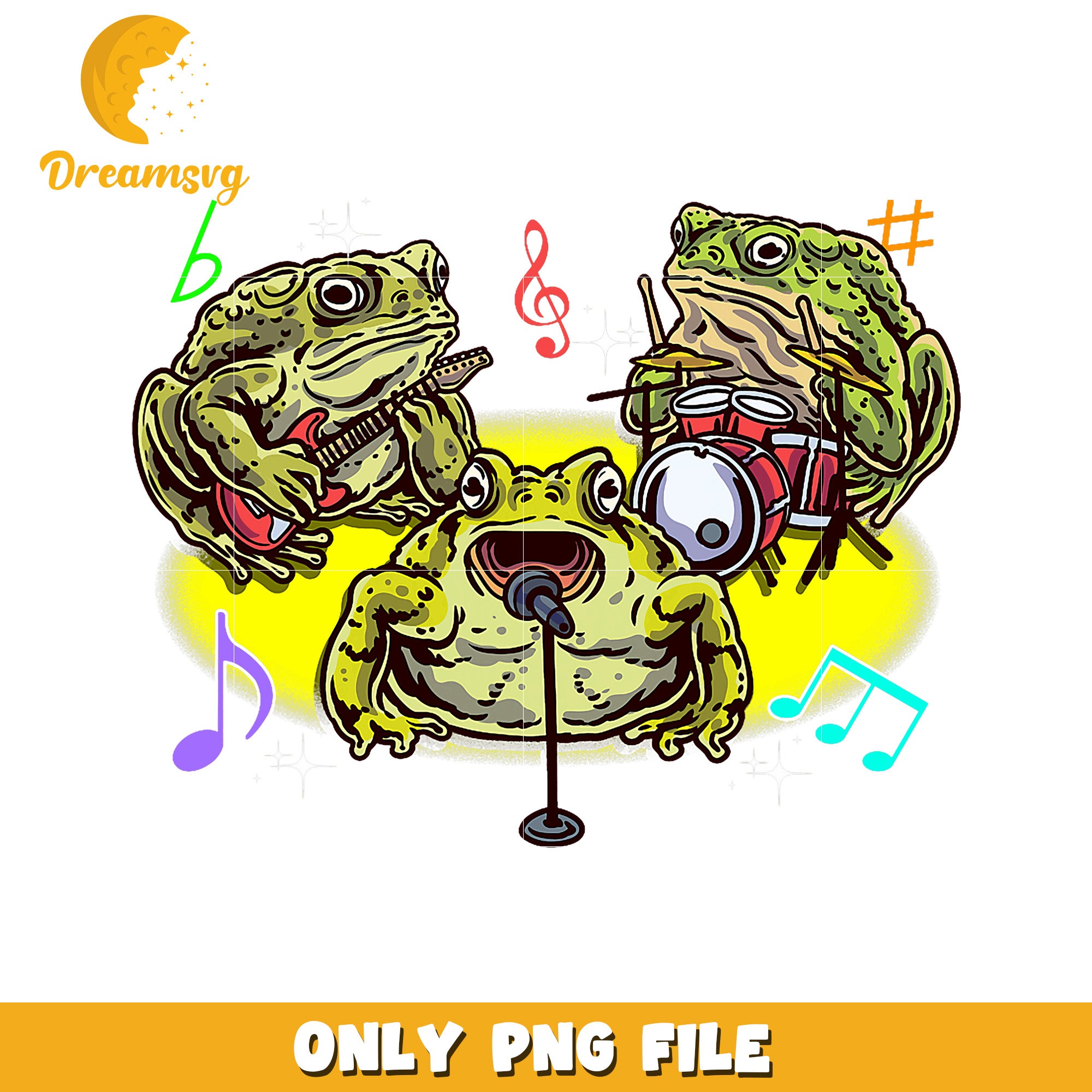 Band of Frogs PNG Music Clipart