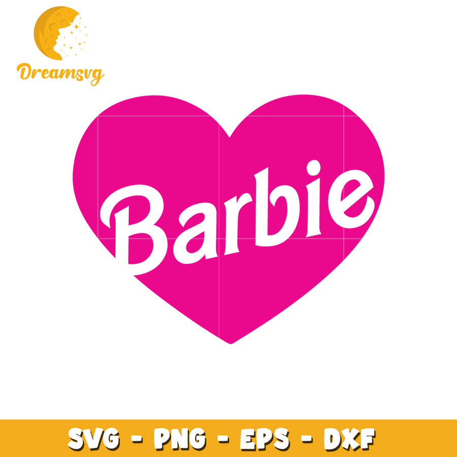 Barbie Heart SVG Cut File PNG EPS DXF