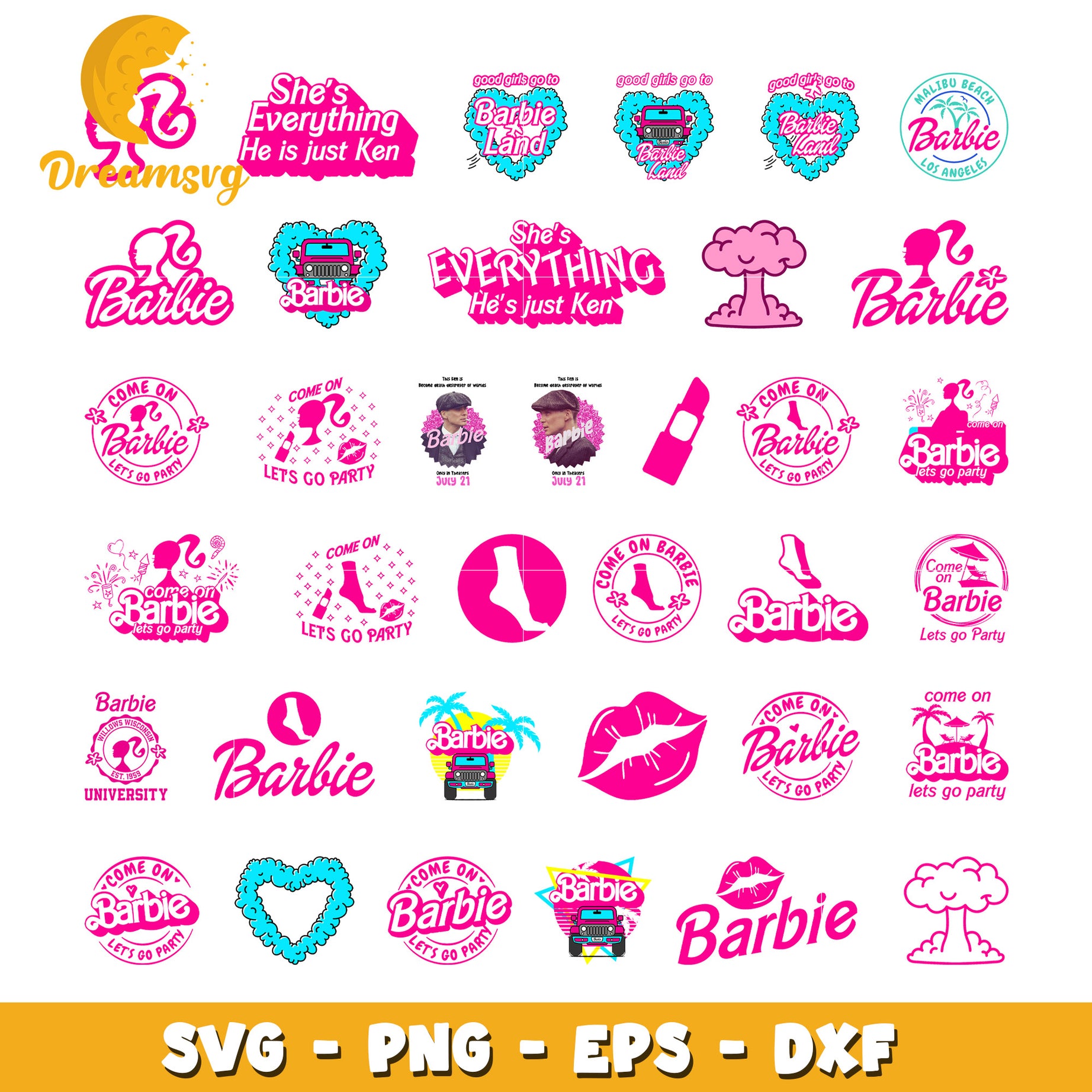 Barbie pink logo design bundle svg, barbie logo​ svg, barbie svg