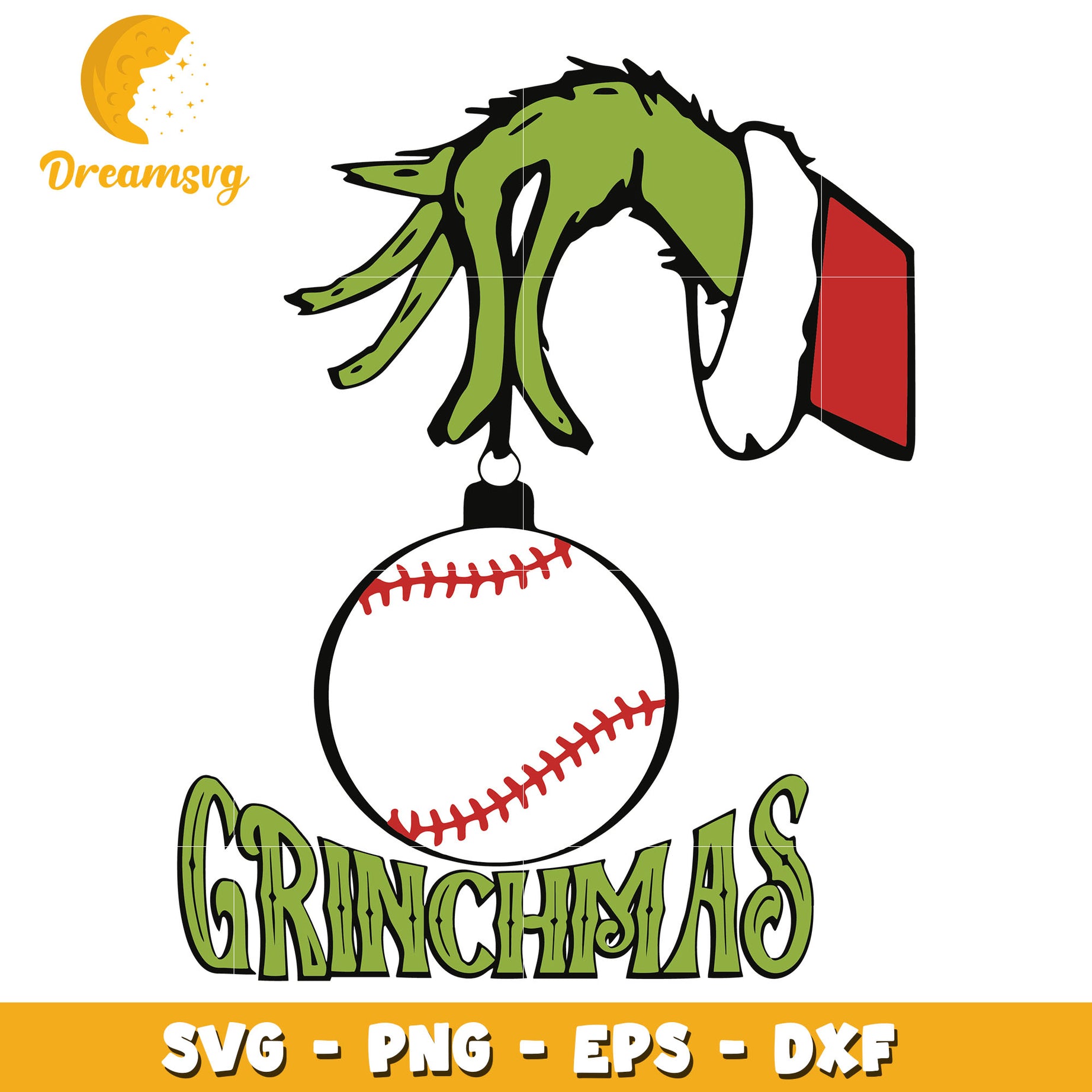 Baseball Grinchmas svg, Grinch hand svg, christmas svg