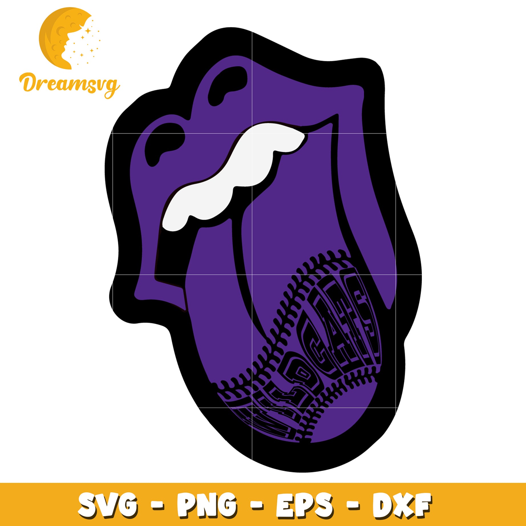 Baseball Tongue SVG Cut File PNG EPS DXF