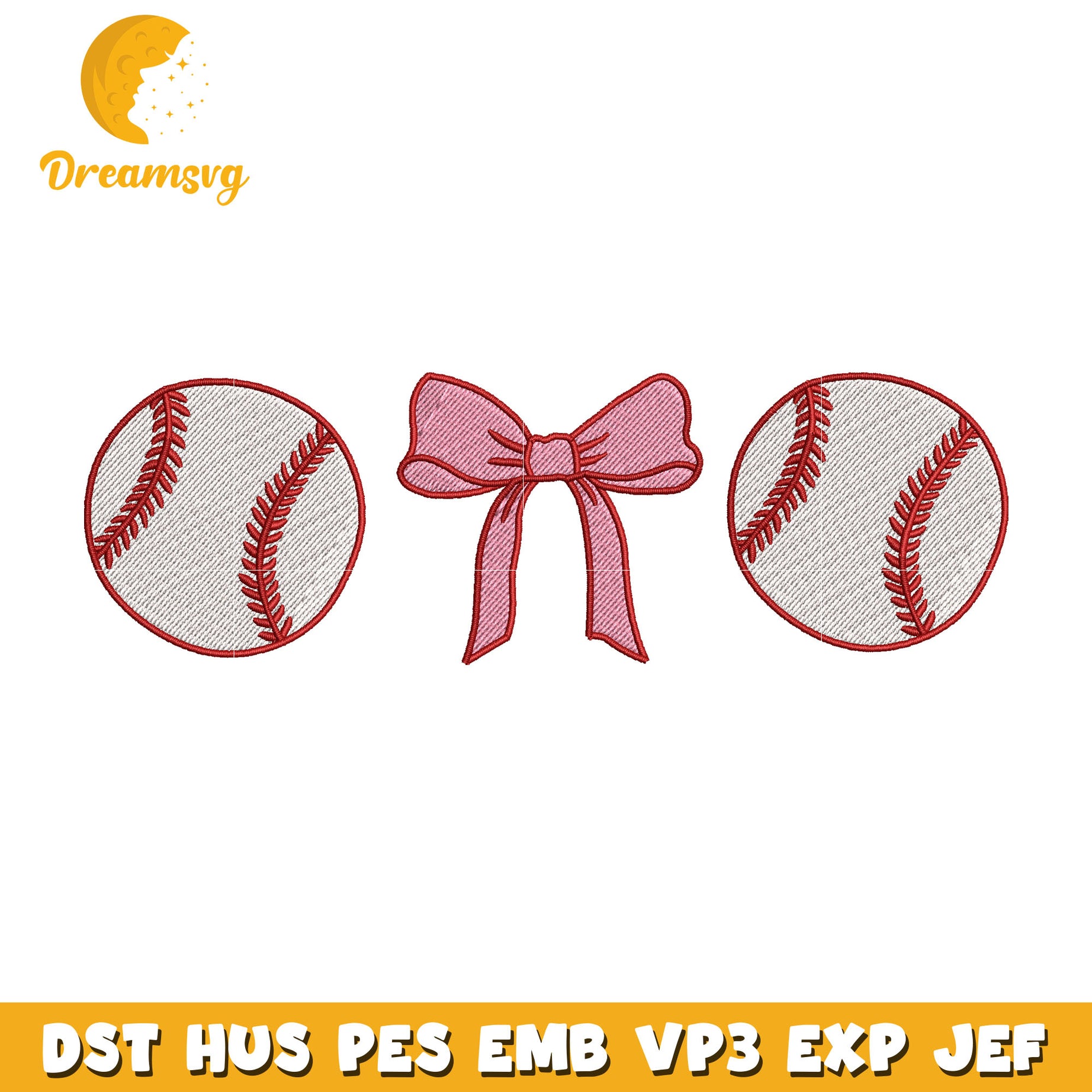 Baseball ball embroidery design