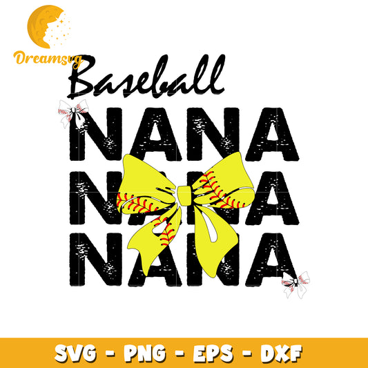 Baseball bow custume nana svg, cute bow svg, baseball svg