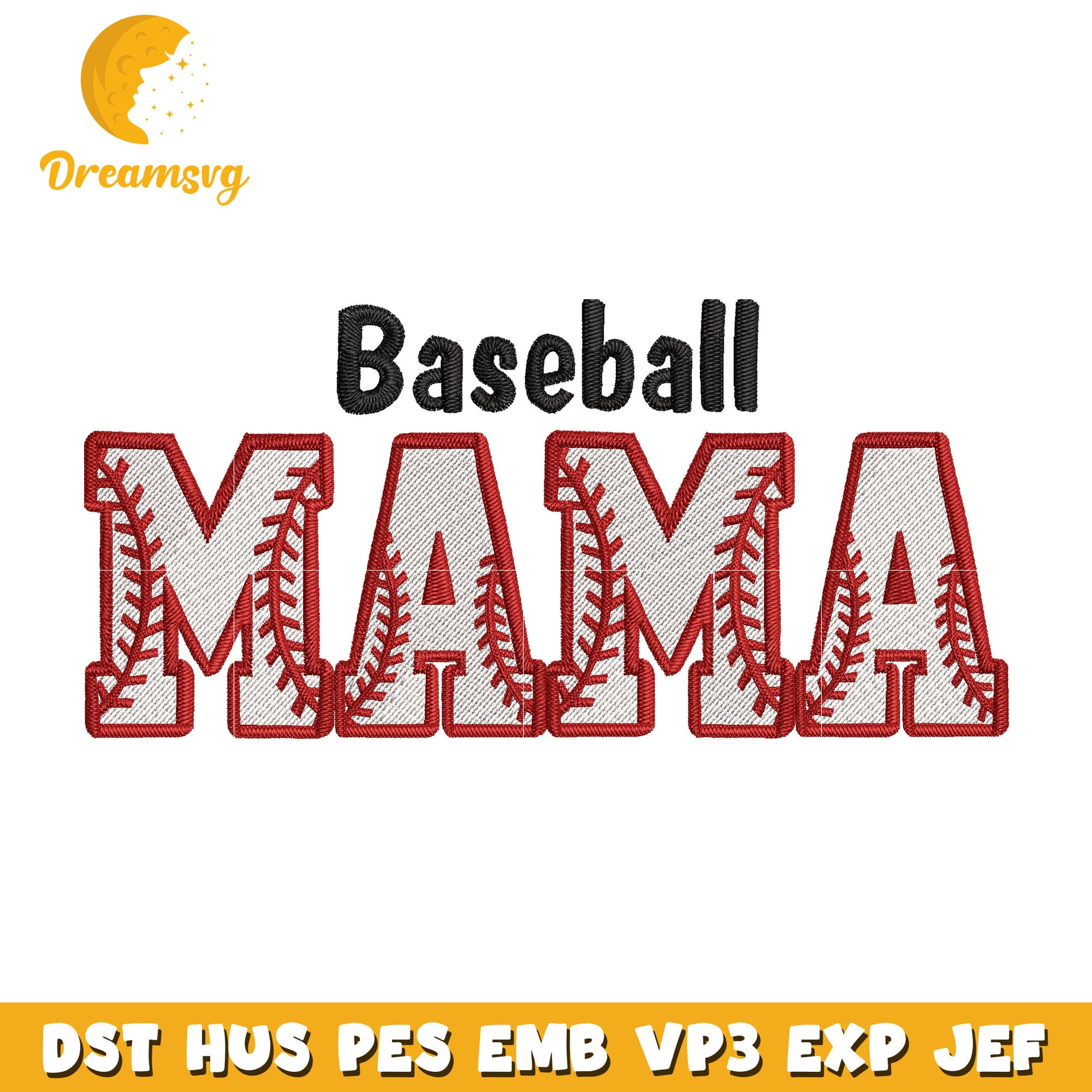 Baseball mama embroidery design