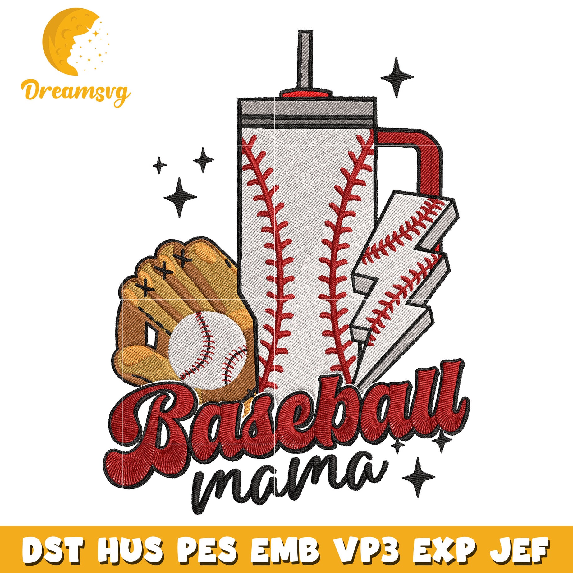 Baseball mama era embroidery design