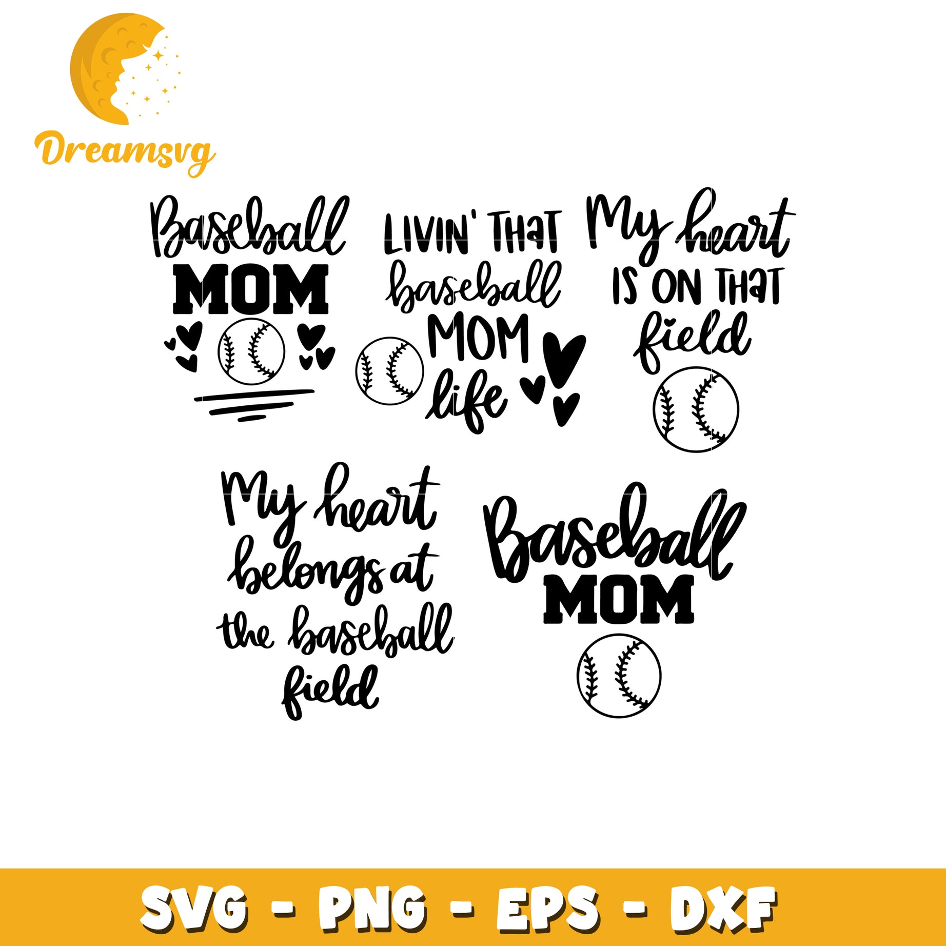 Baseball mom bundle 5 designs svg, baseball mom svg, baseball svg