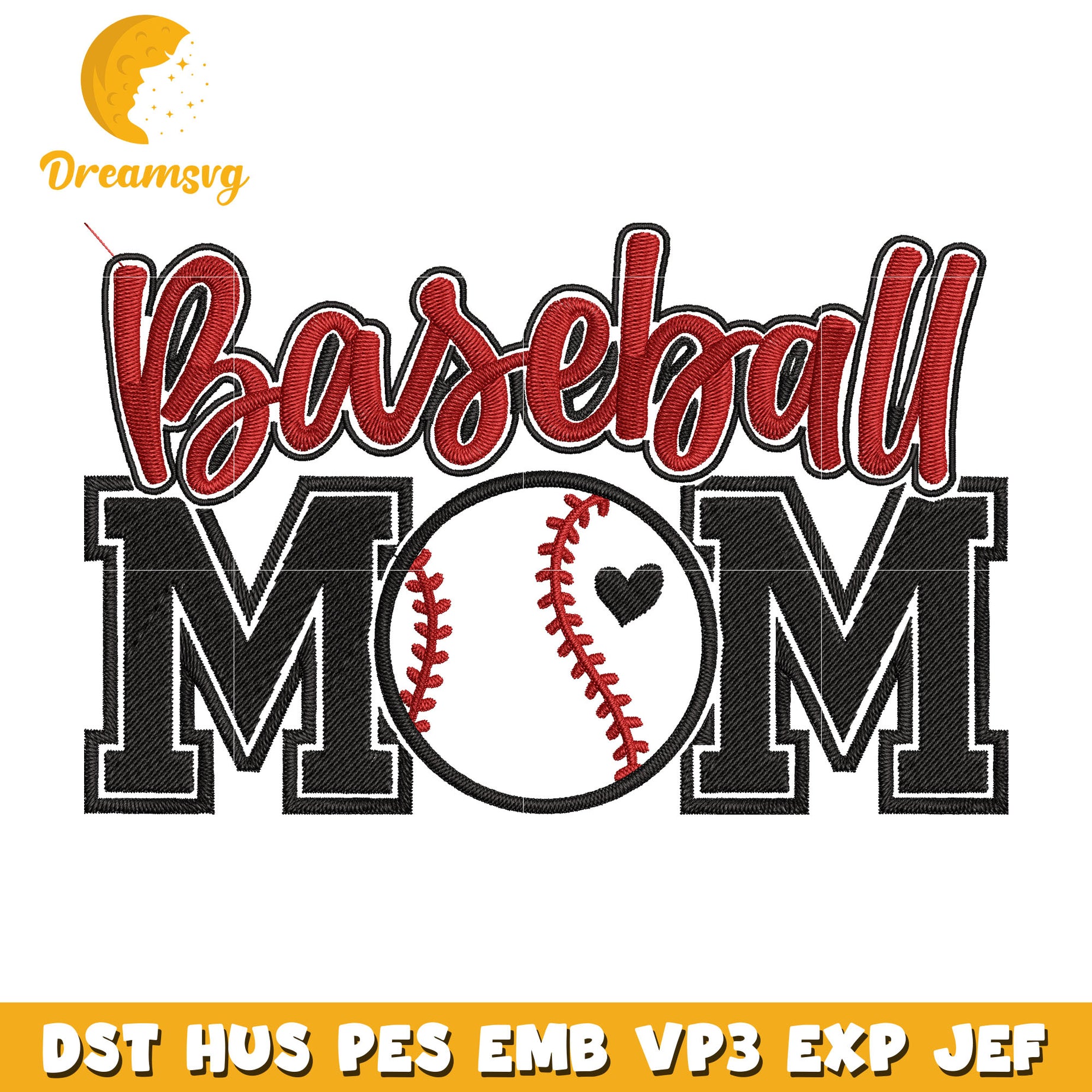 Baseball mom design embroidery