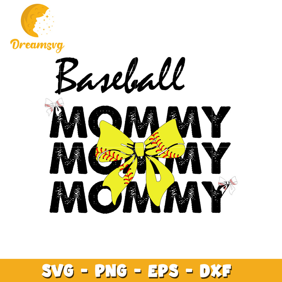 Baseball mommy bow tie designs svg, baseball mom svg, baseball svg