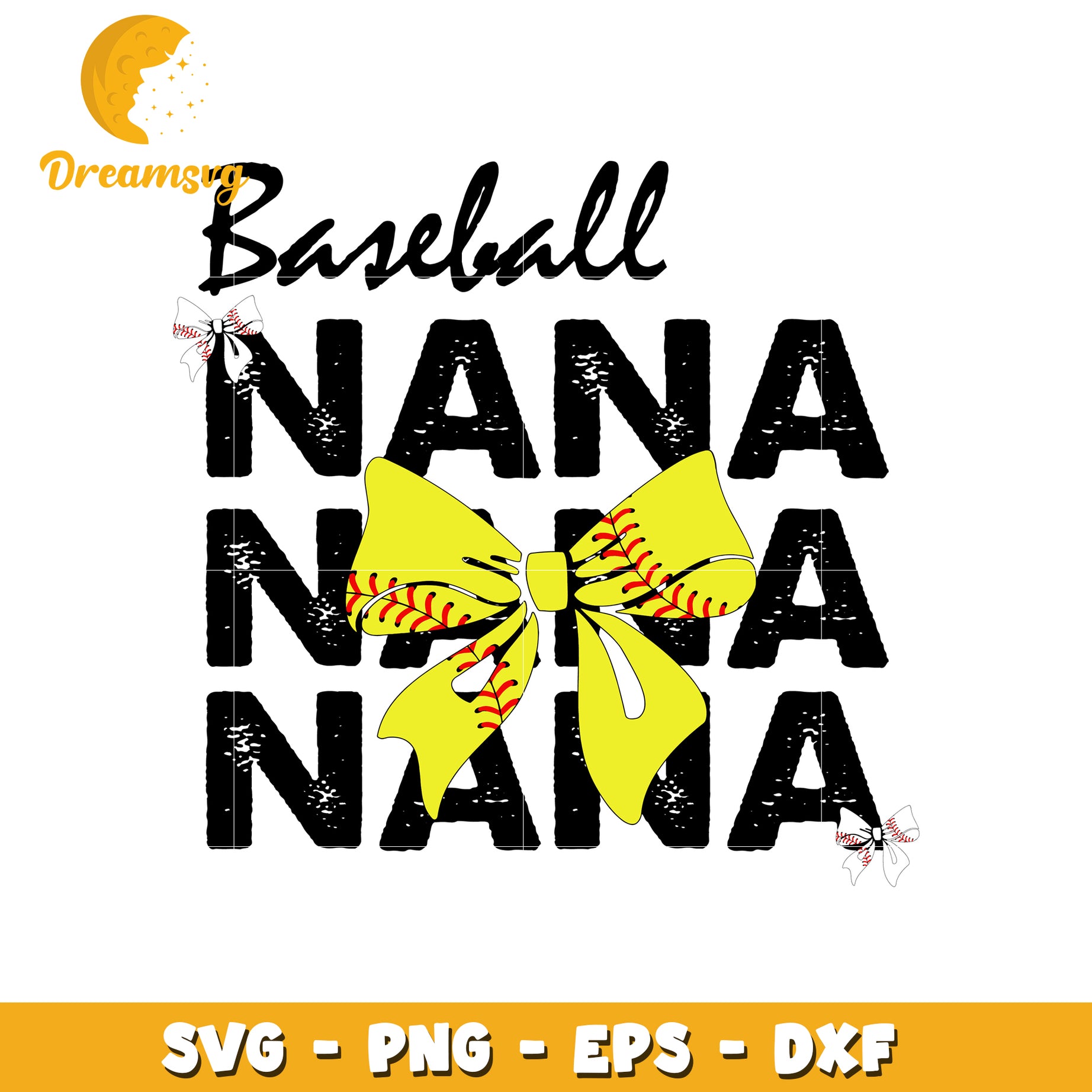 Baseball nana bow tie design svg, baseball day svg, baseball svg