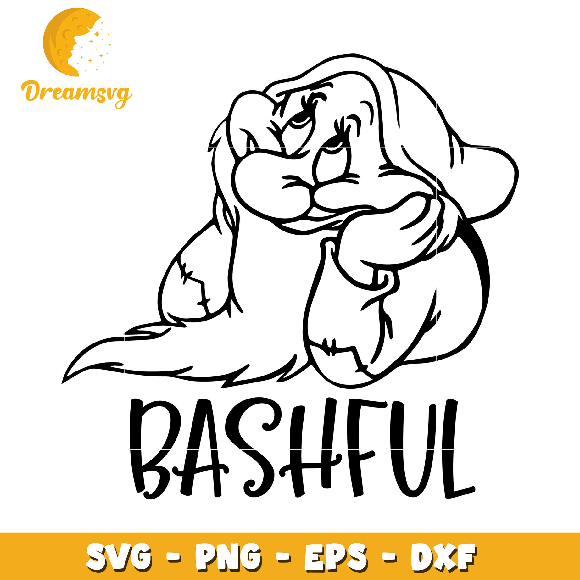 Bashful Dwarf SVG PNG EPS DXF Cut File