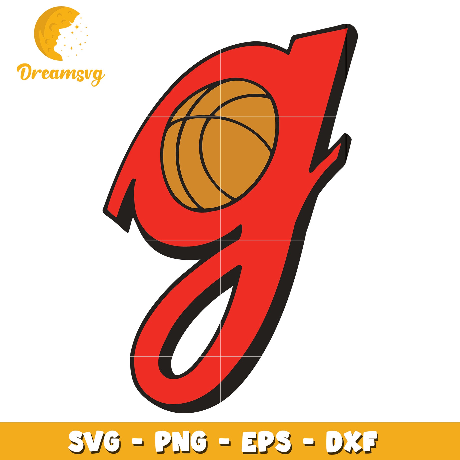 Basketball Letter G SVG PNG EPS DXF