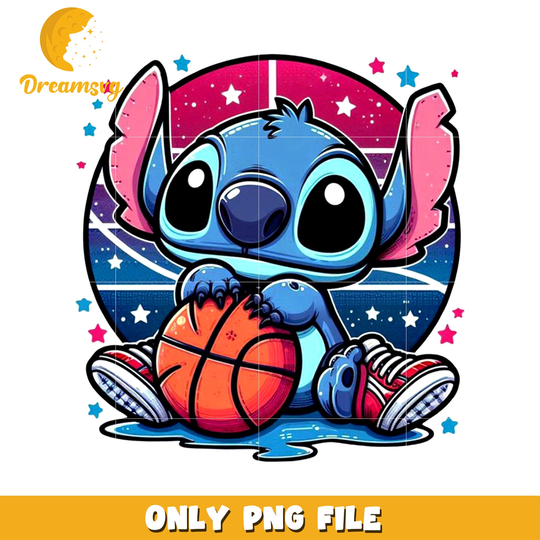 Basketball stitch png, cute stitch png, lilo and stitch cartoon png