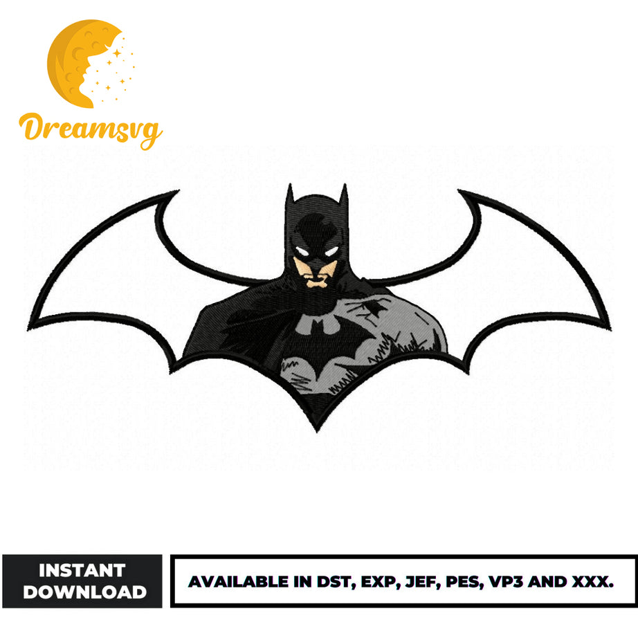 Batman logo embroidery design