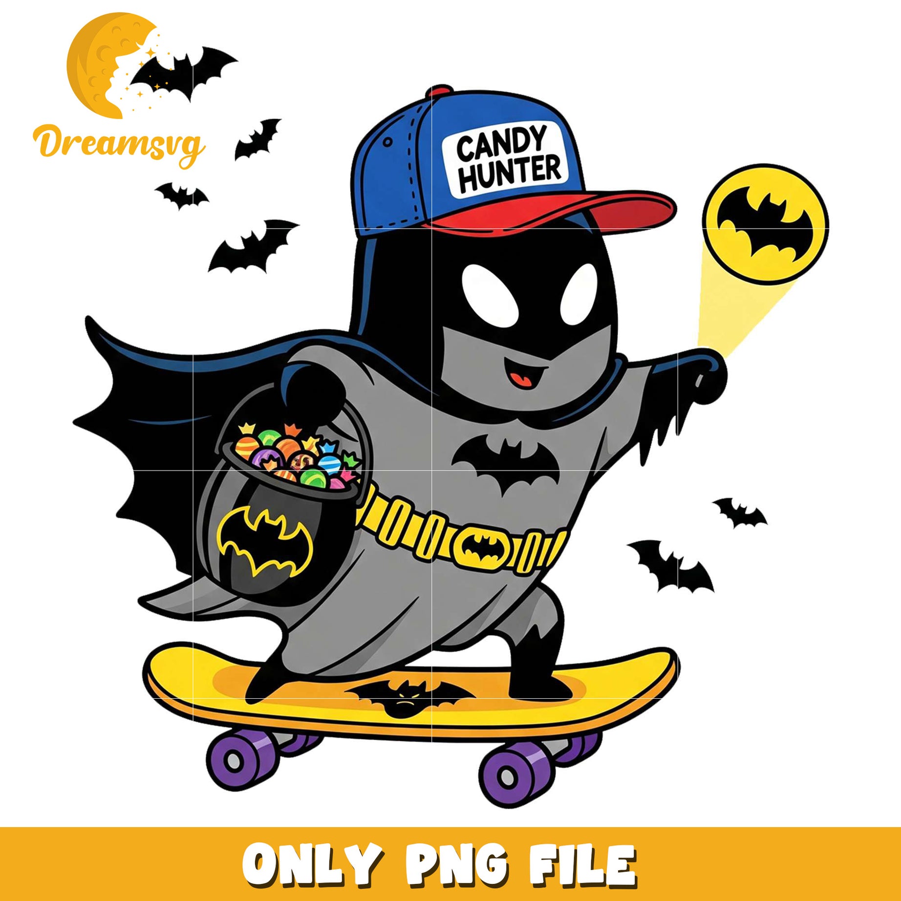 Batan candy ghoul png, trick oe treat png, halloween era png