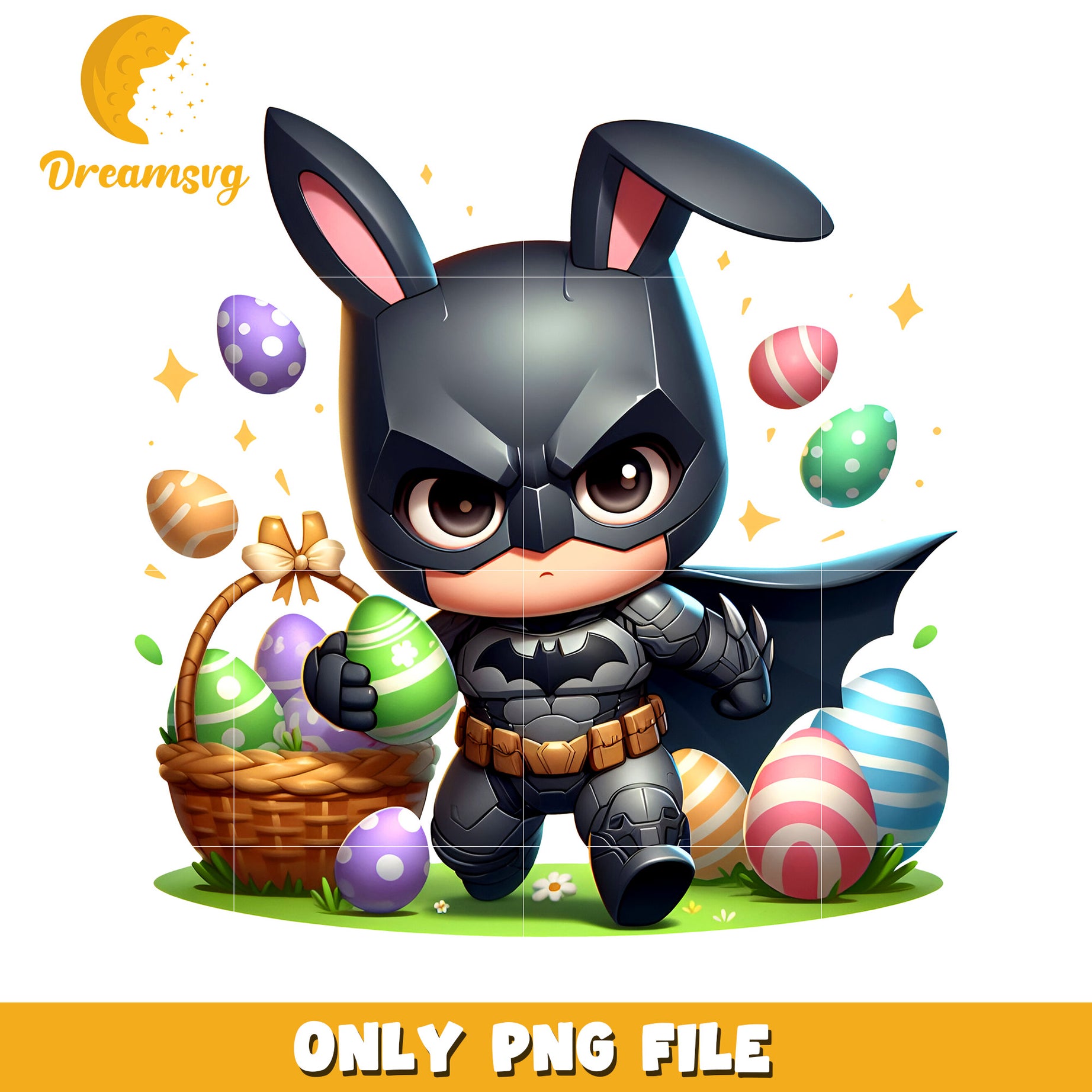 Batman bunny easter day png, easter day png, marvel png