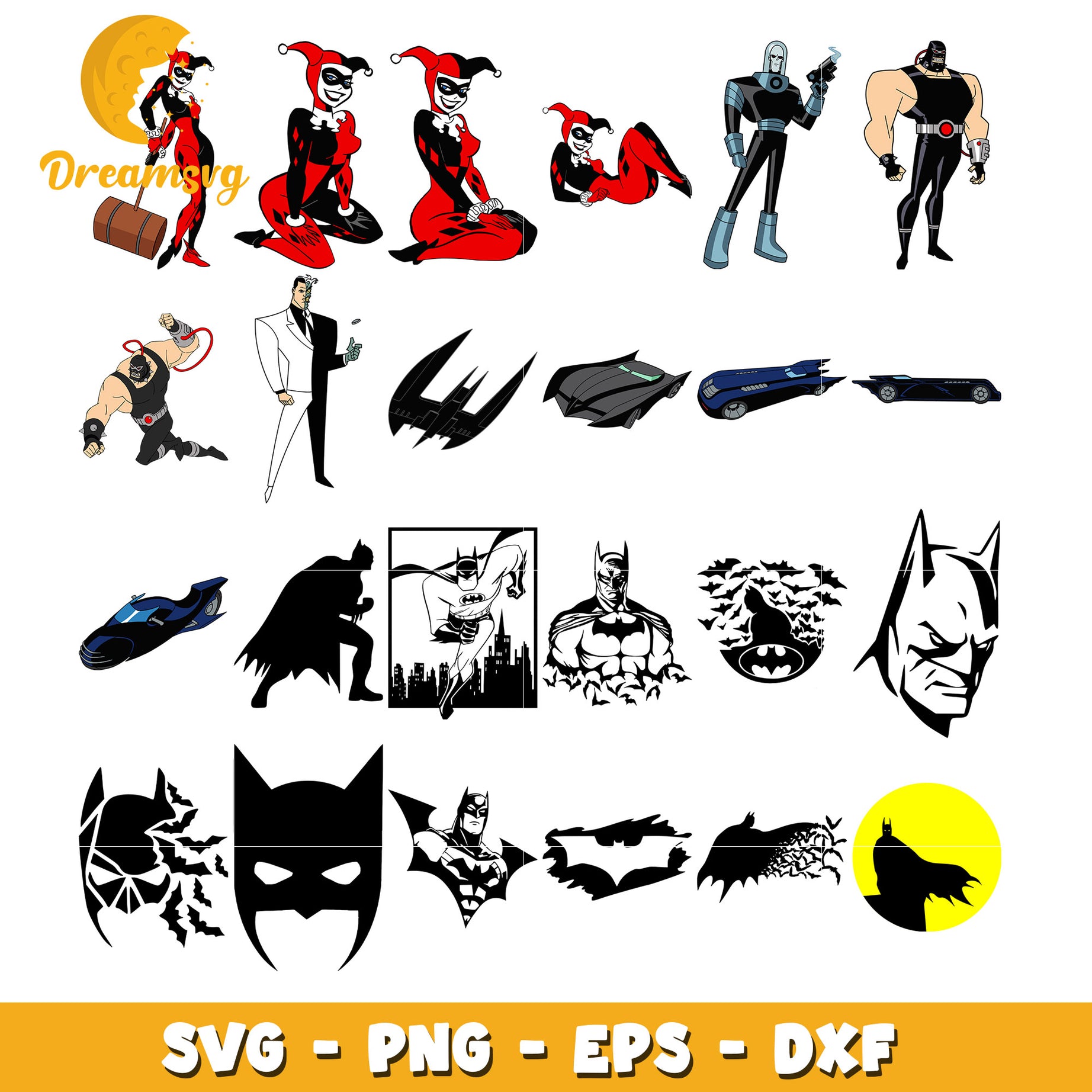 Batman characters bundle svg, batman movies svg, marvel comics svg