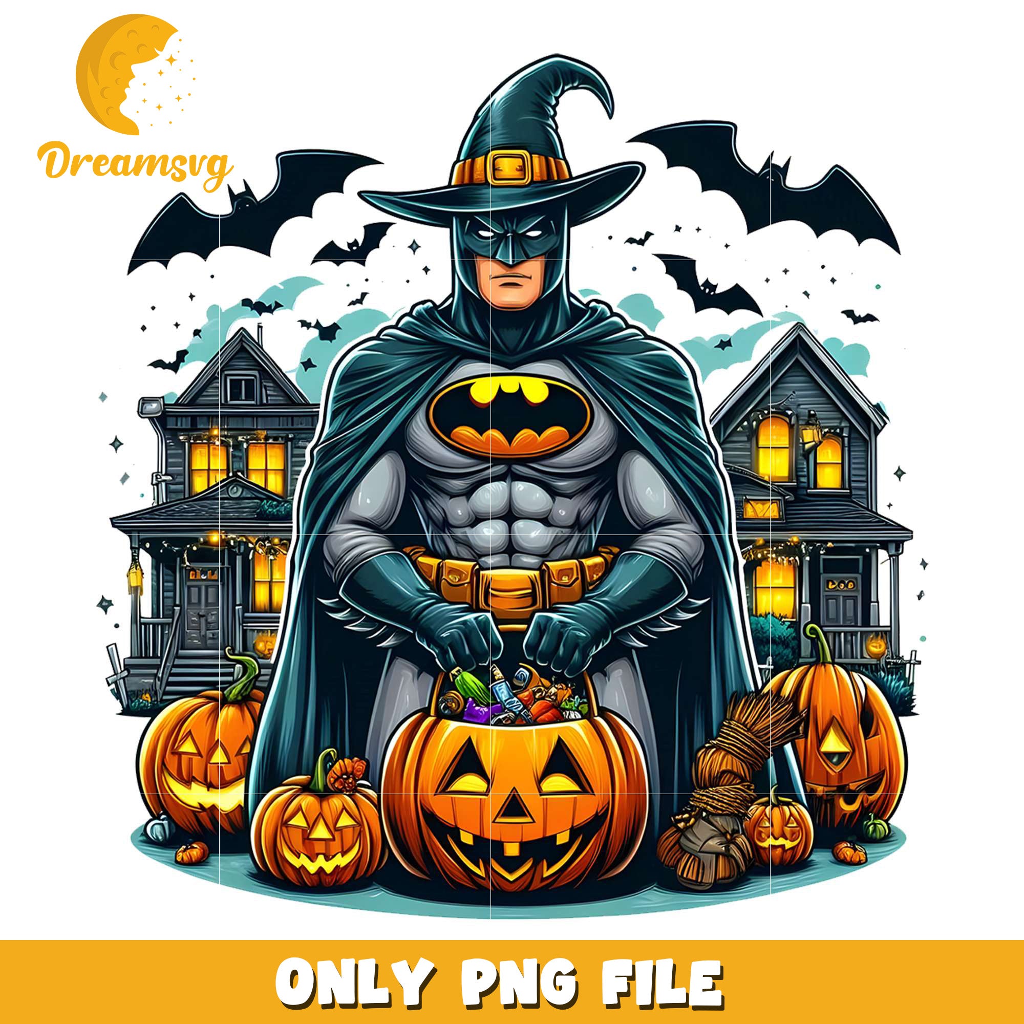 Batman witch png, halloween​​​​ decor png, halloween wallpaper​ png
