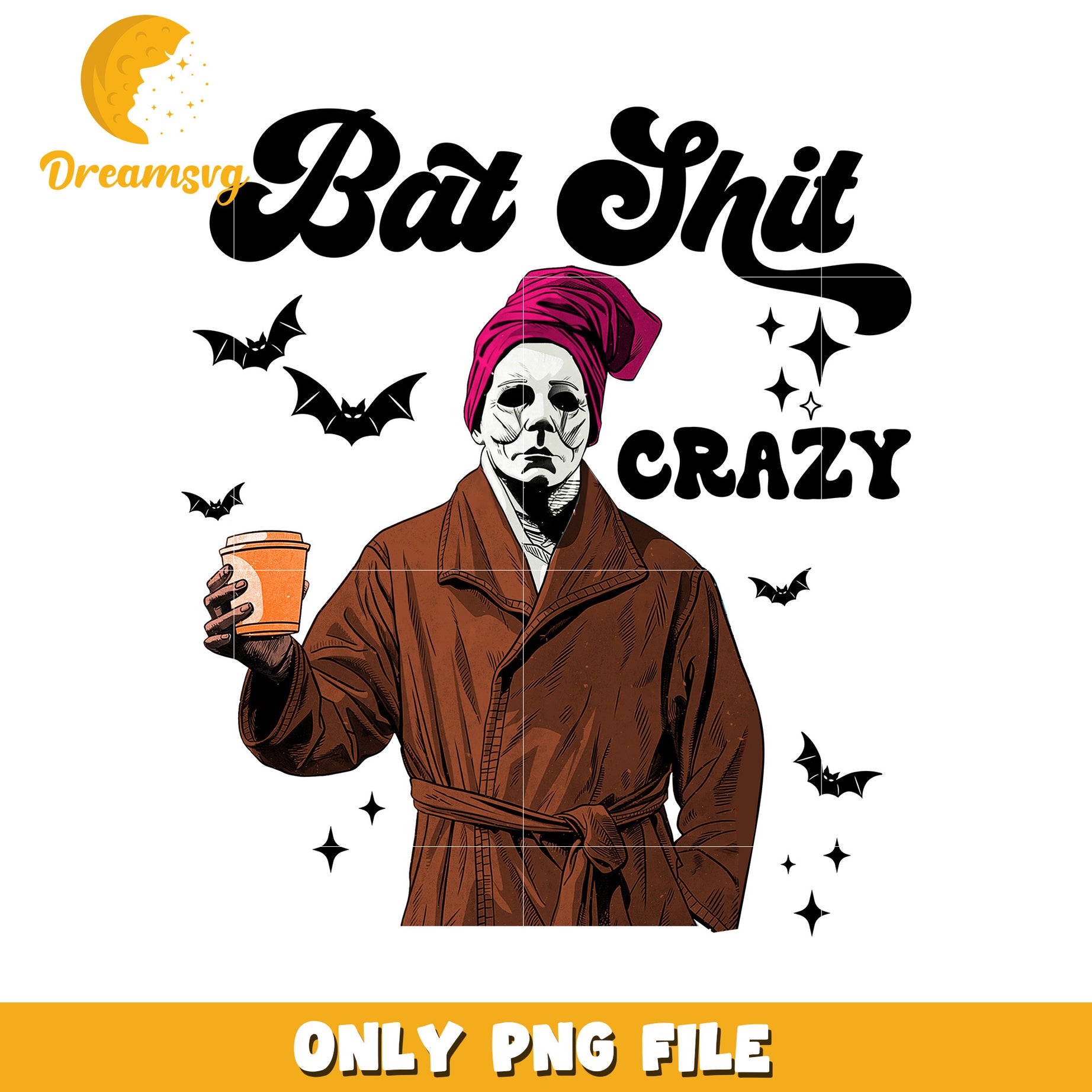 Bat shhit crazy michael myers design png, horror characters png, horror cartoons png